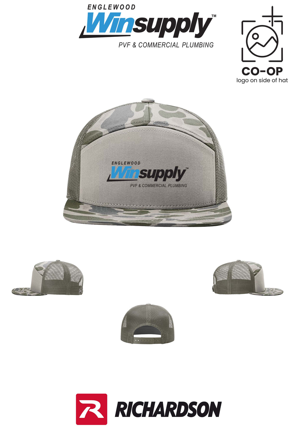 Richardson 168P Printed Seven-Panel Trucker- Englewood Winsupply