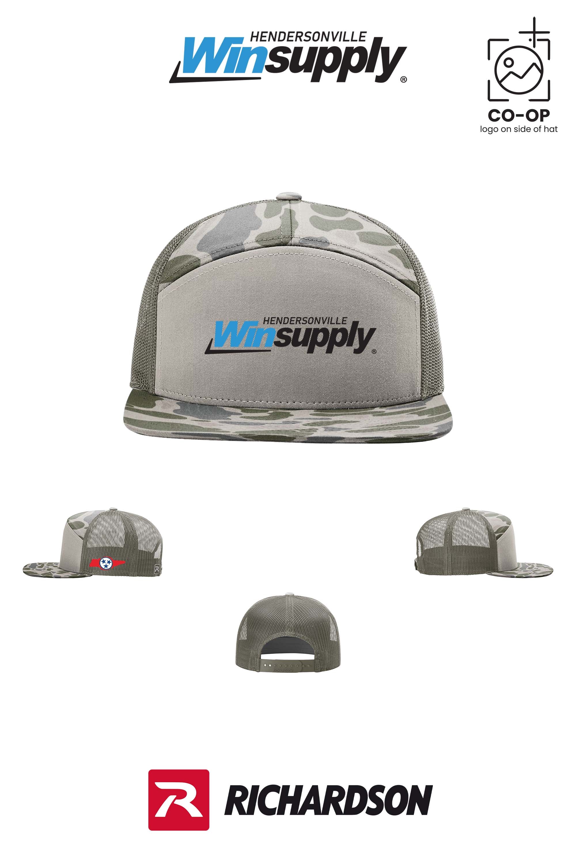 Richardson 168P Printed Seven-Panel Trucker- Winsupply of Hendersonville