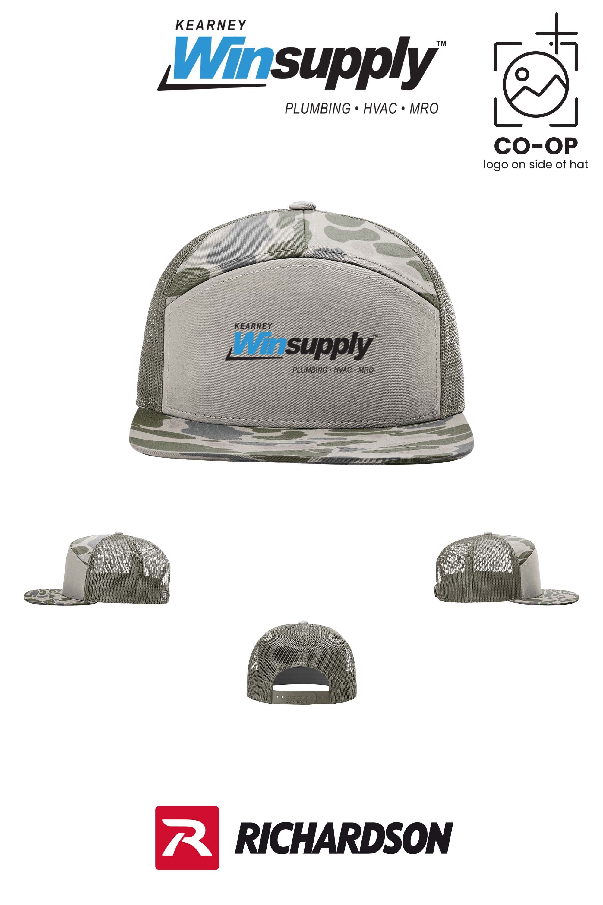 Richardson 168P Printed Seven-Panel Trucker- Kearney Winsupply