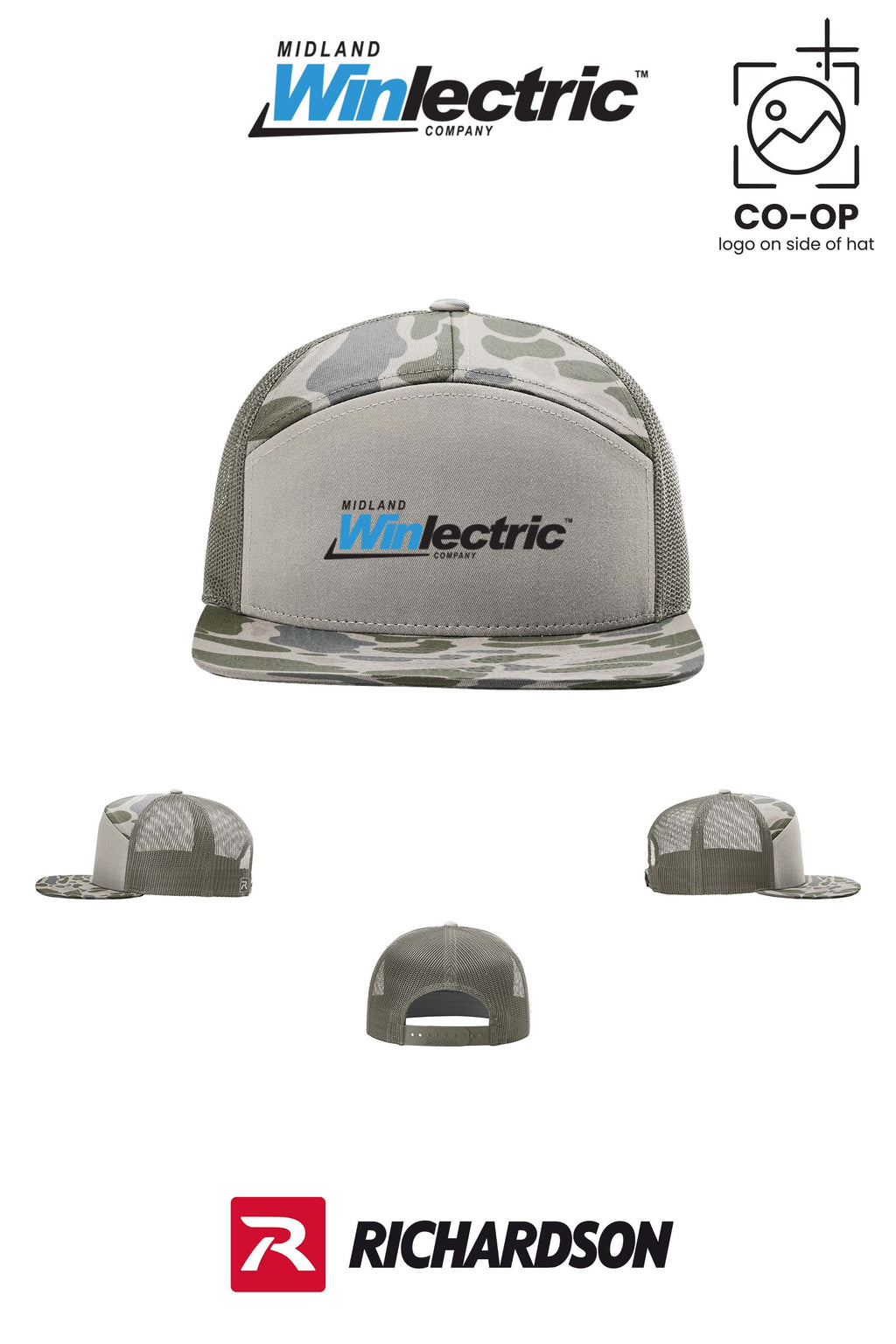 Richardson 168P Printed Seven-Panel Trucker- Winlectric of Midland