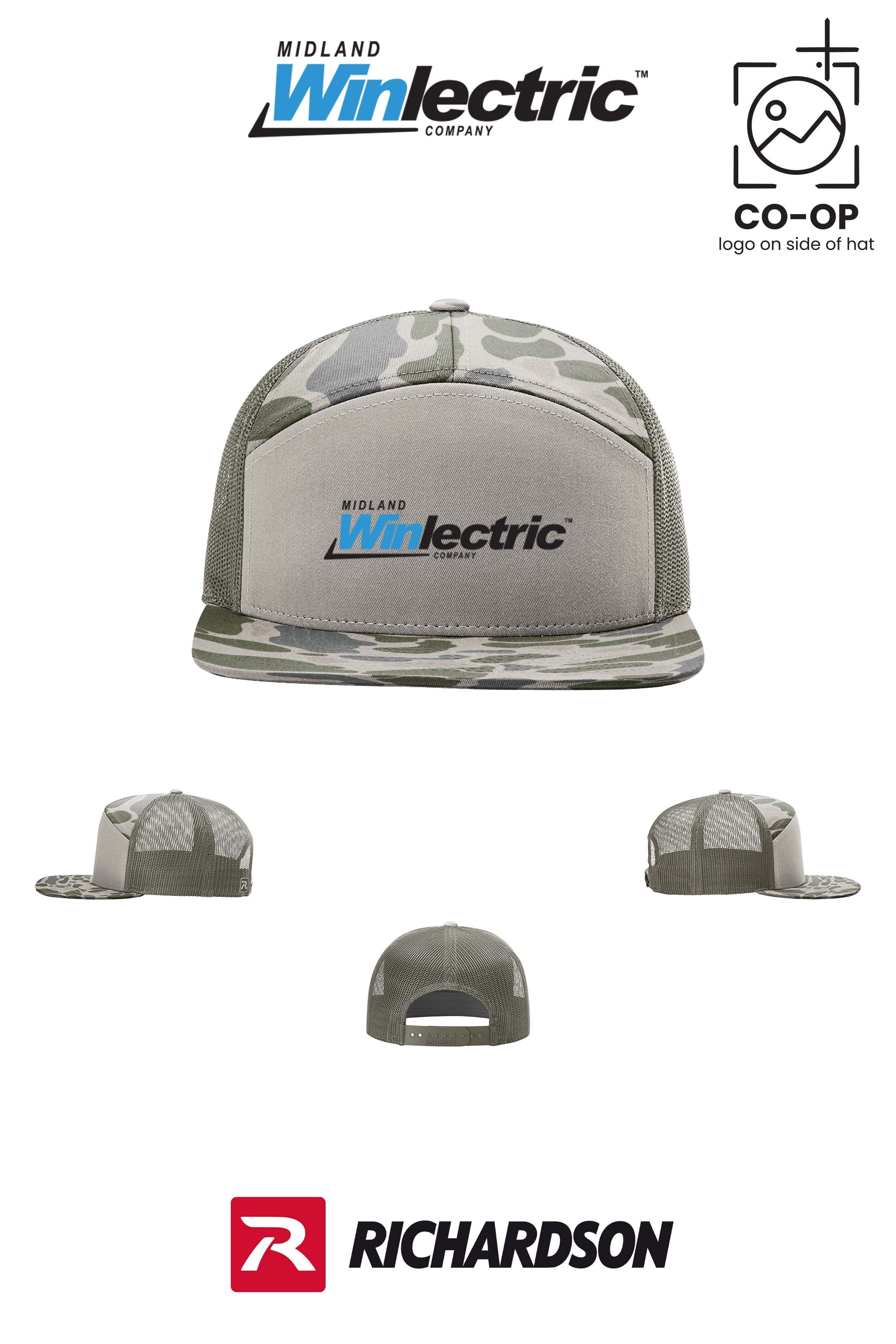 Richardson 168P Printed Seven-Panel Trucker- Winlectric of Midland