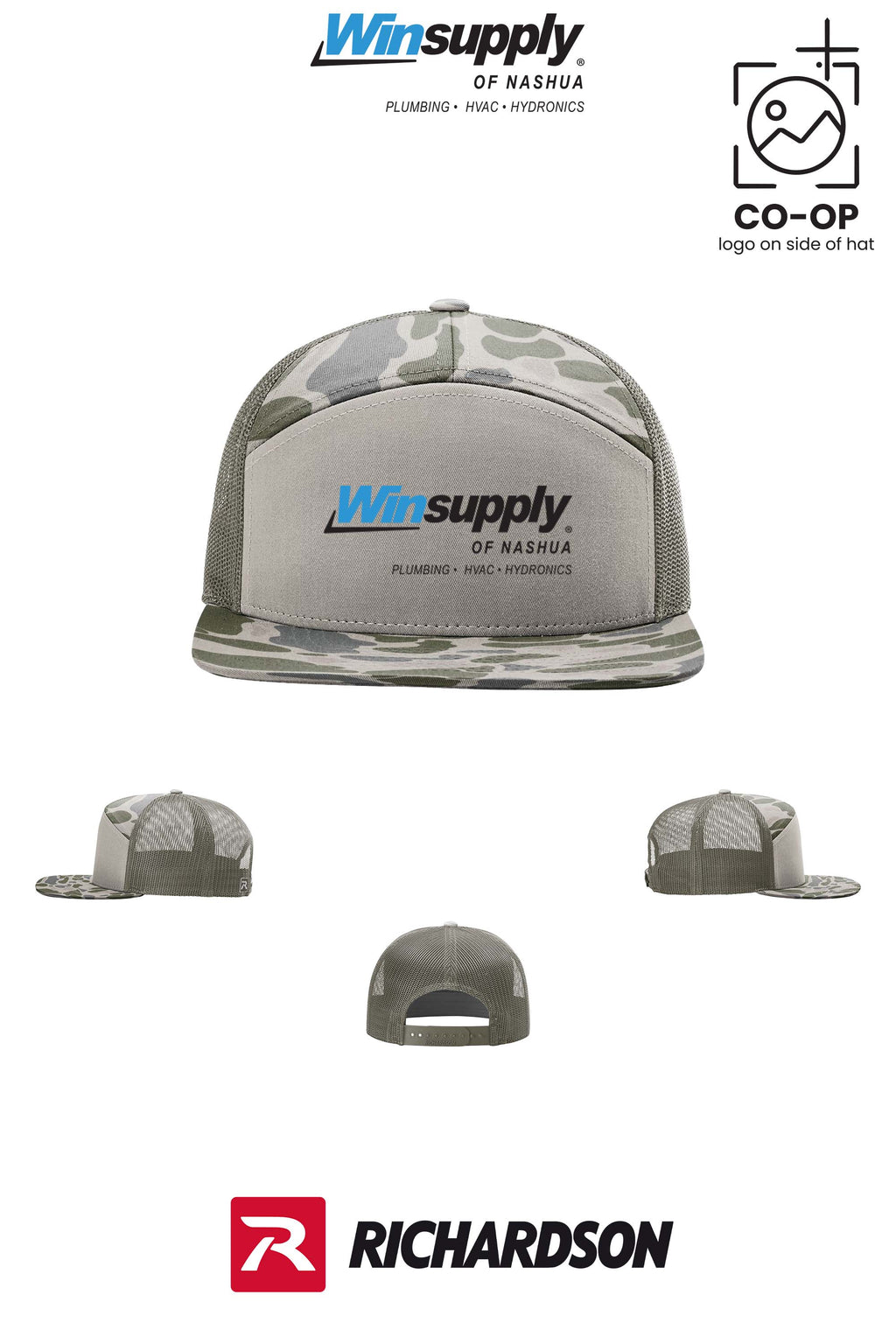 Richardson 168P Printed Seven-Panel Trucker- Winsupply of Nashua