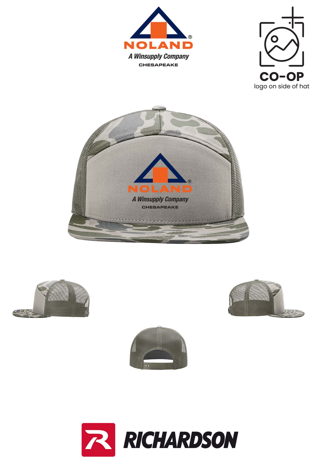 Richardson 168P Printed Seven-Panel Trucker- Noland Company Chesapeake