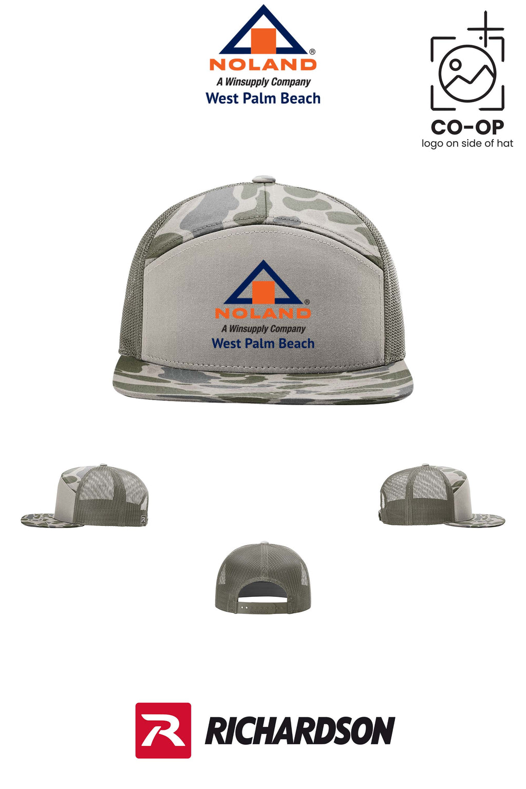 Richardson 168P Printed Seven-Panel Trucker- Noland West Palm Beach