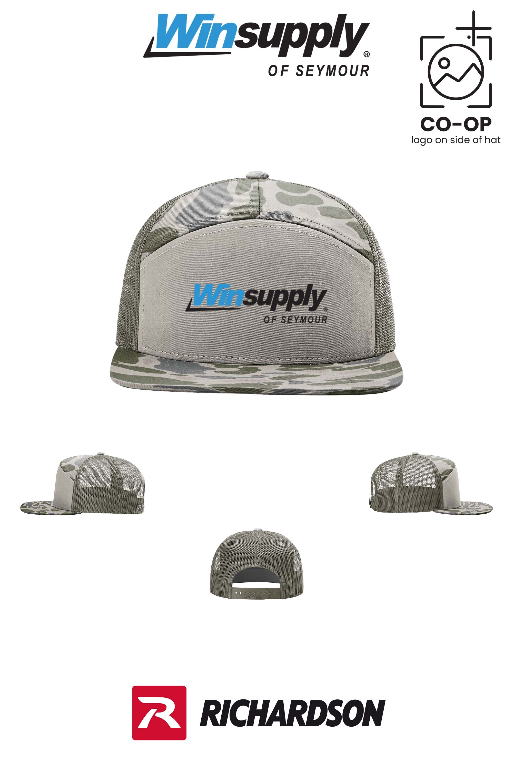 Richardson 168P Printed Seven-Panel Trucker- Winsupply of Seymour IN