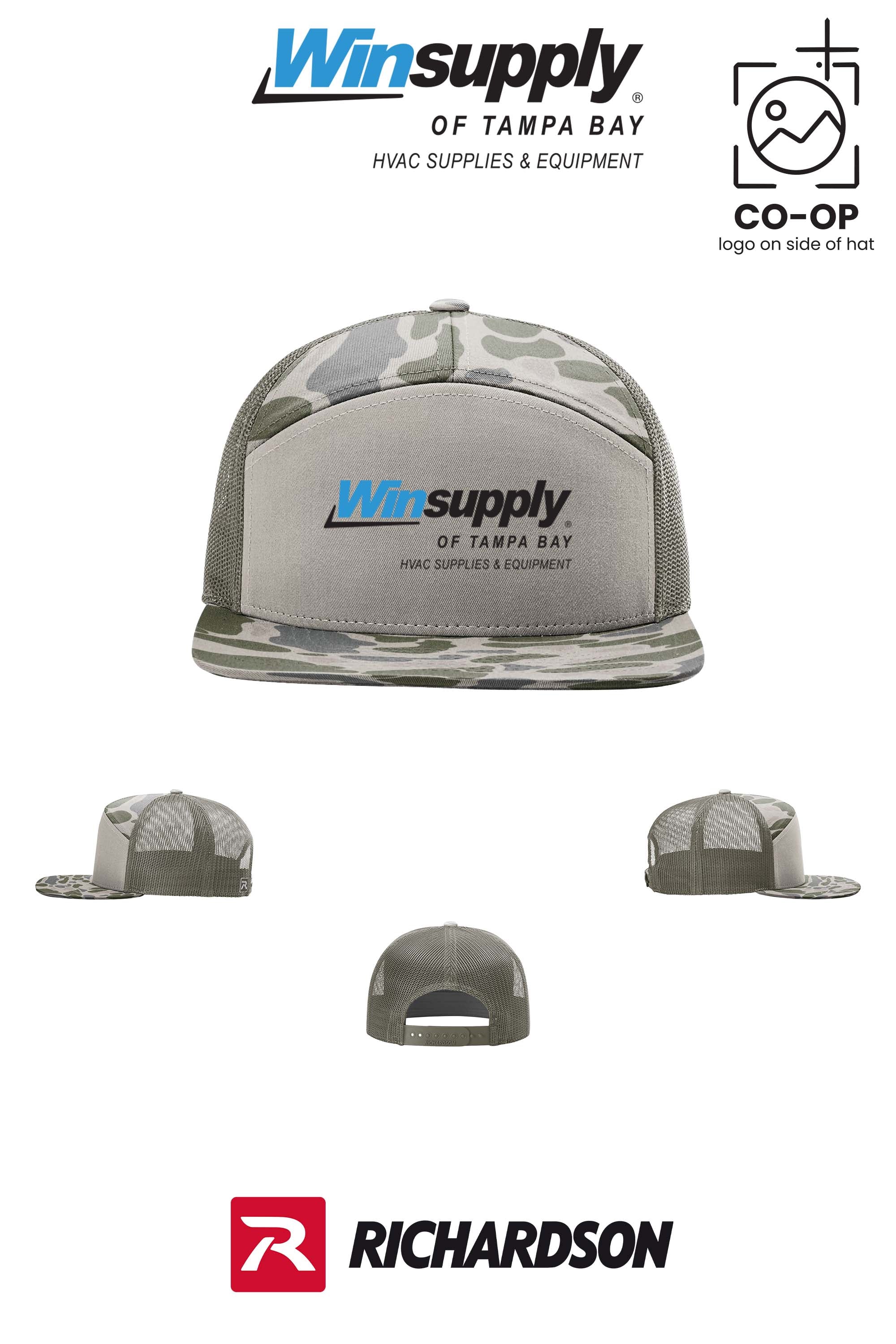 Richardson 168P Printed Seven-Panel Trucker- Winsupply of Tampa Bay