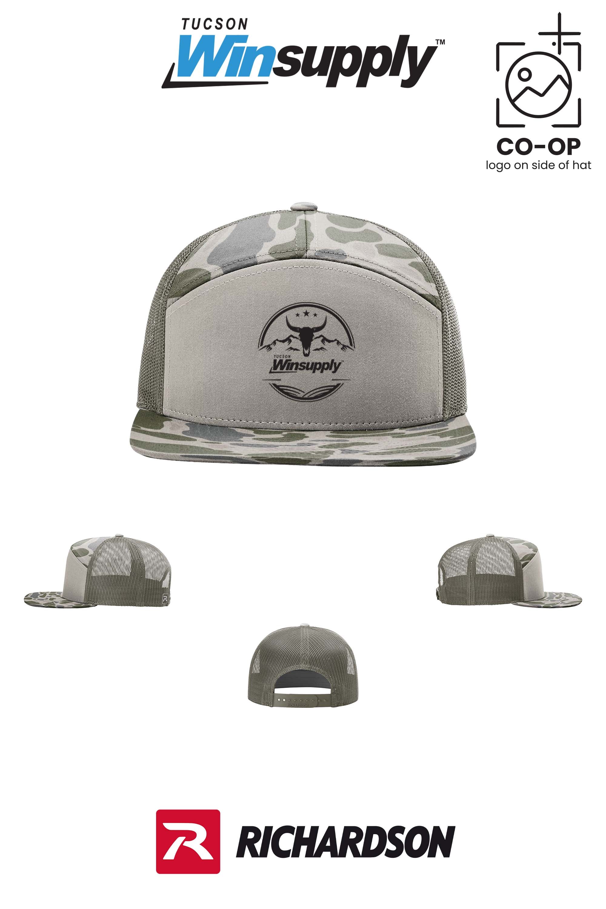 Richardson 168P Printed Seven-Panel Trucker- Winsupply Tucson AZ