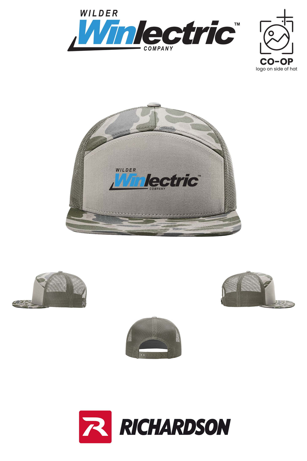Richardson 168P Printed Seven-Panel Trucker- Wilder Winlectric