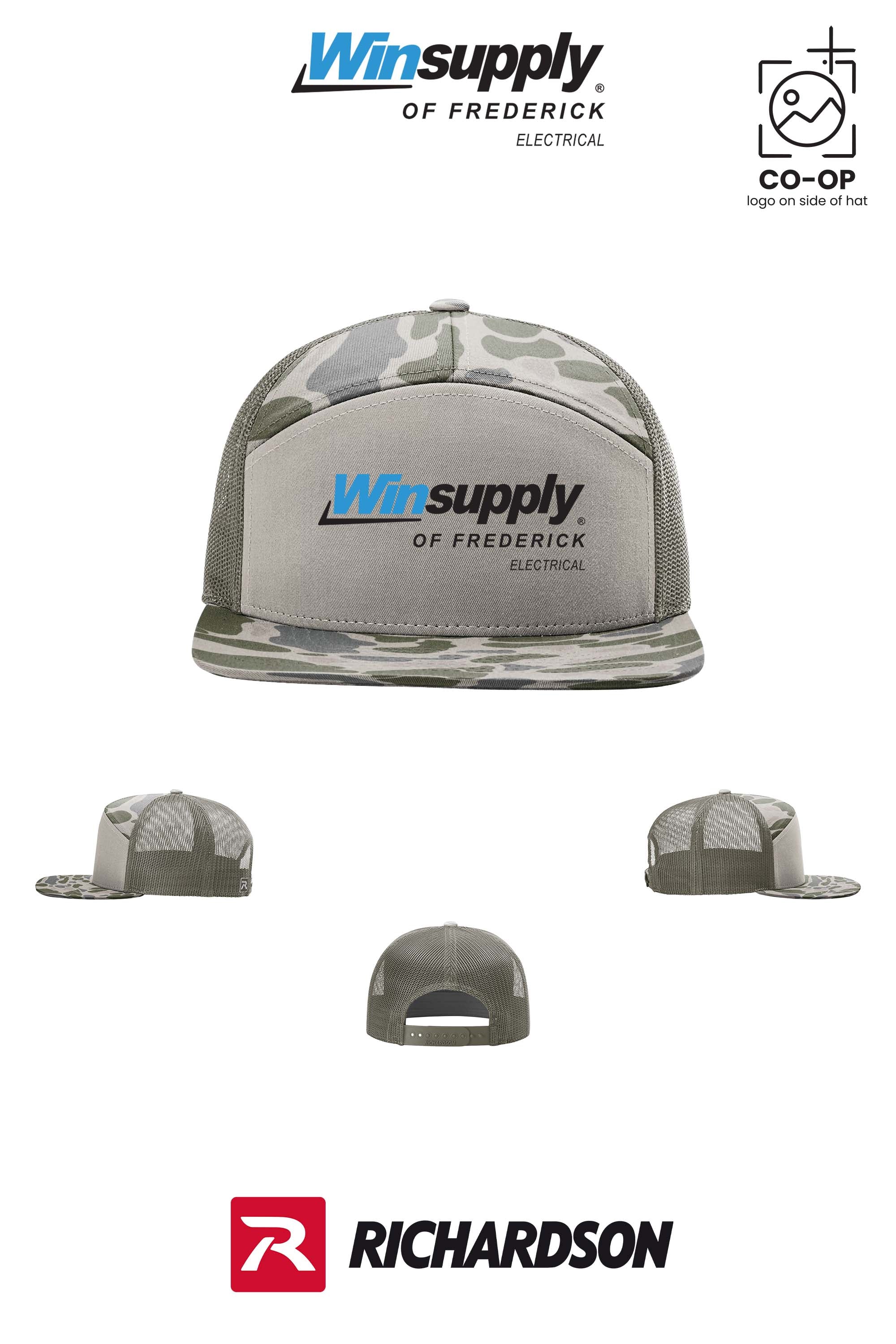 Richardson 168P Printed Seven-Panel Trucker- Winsupply of Frederick