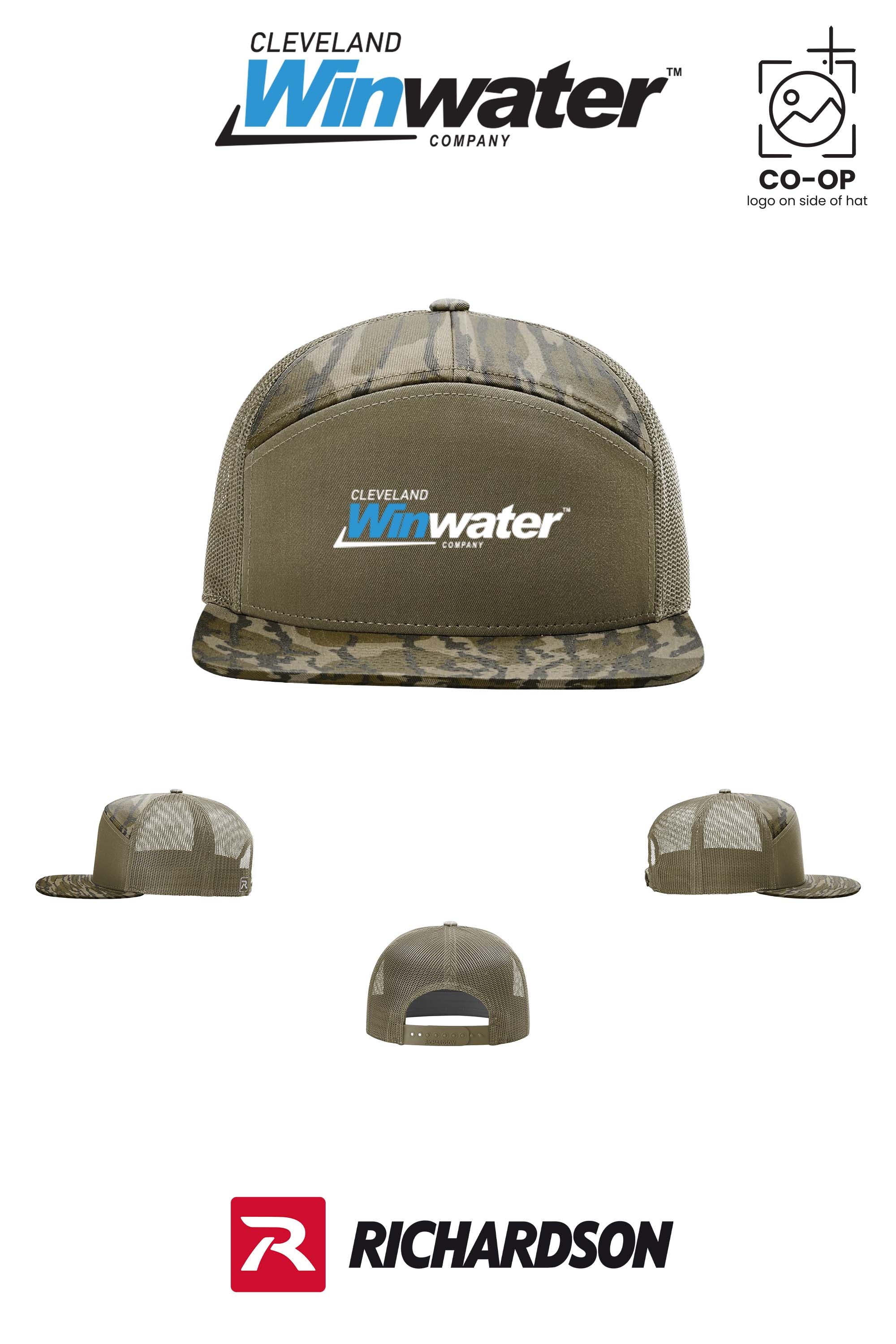 Richardson 168P Printed Seven-Panel Trucker- Winwater of Cleveland