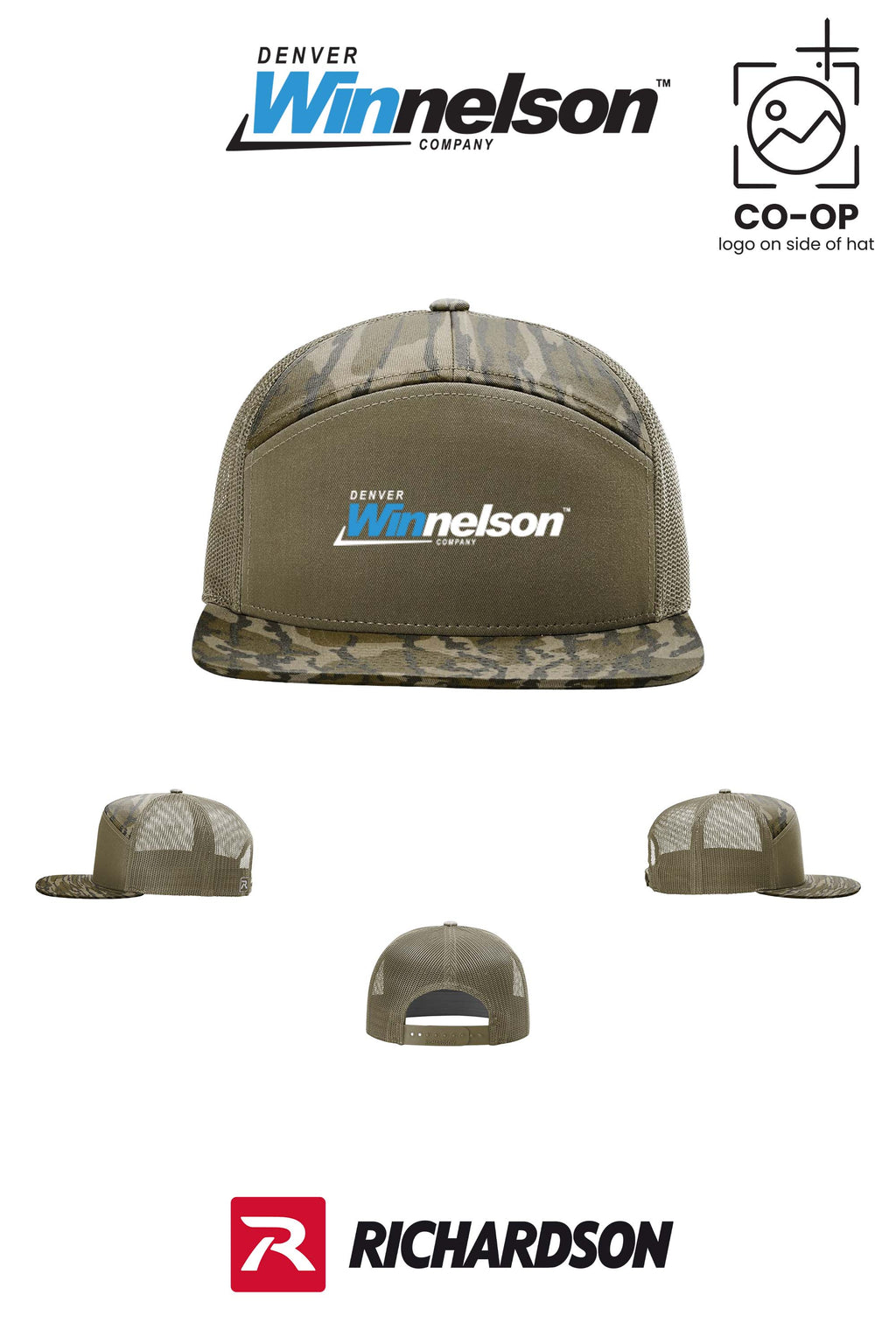 Richardson 168P Printed Seven-Panel Trucker- Denver Winnelson