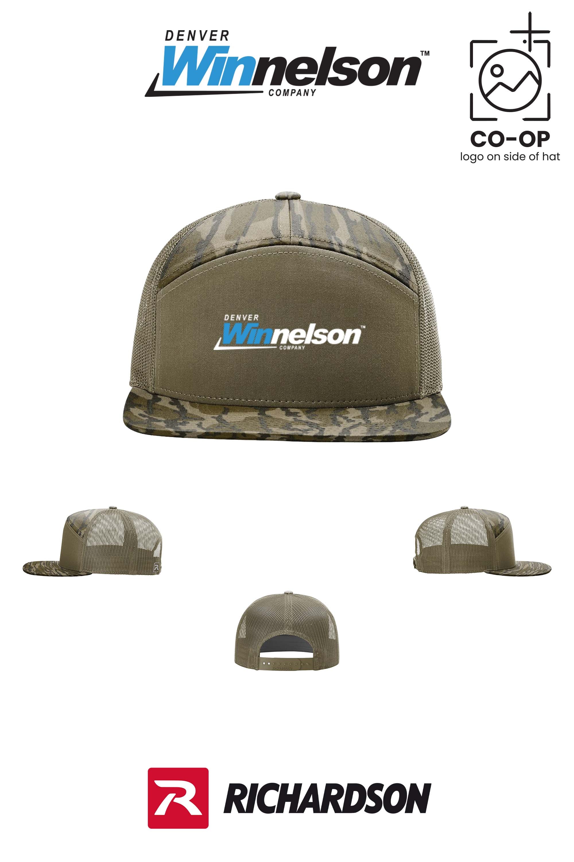 Richardson 168P Printed Seven-Panel Trucker- Denver Winnelson