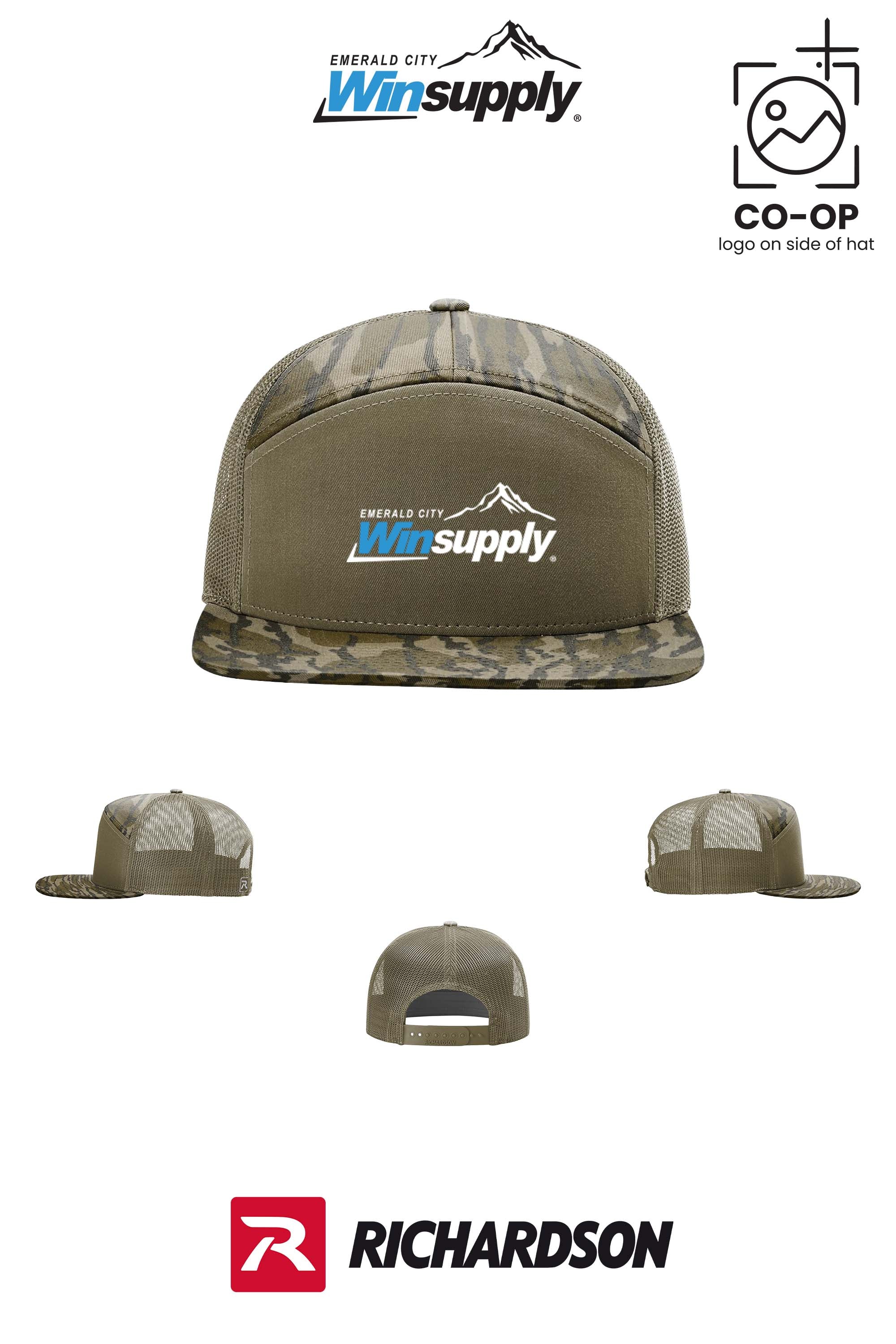 Richardson 168P Printed Seven-Panel Trucker- Winsupply Emerald City