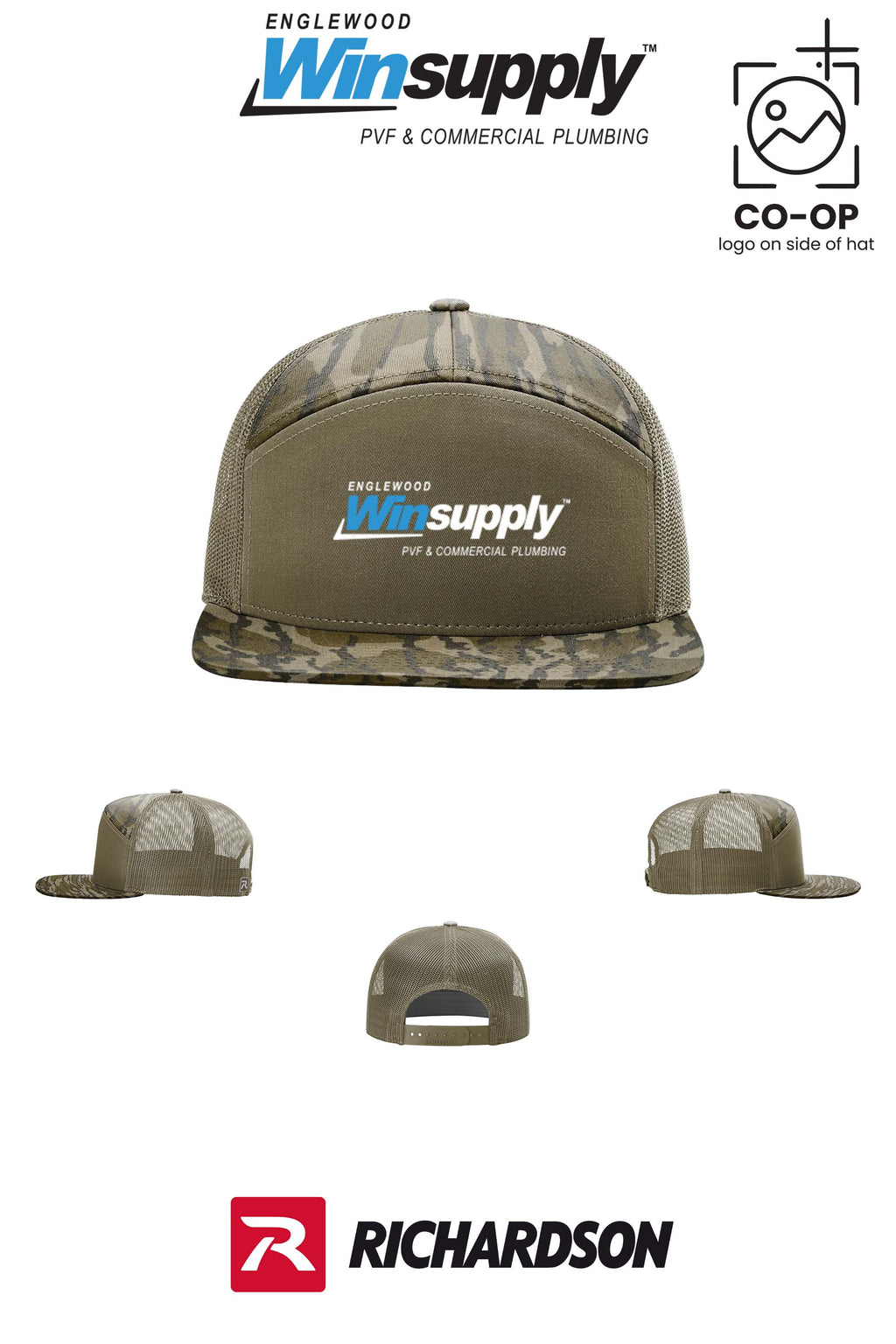 Richardson 168P Printed Seven-Panel Trucker- Englewood Winsupply