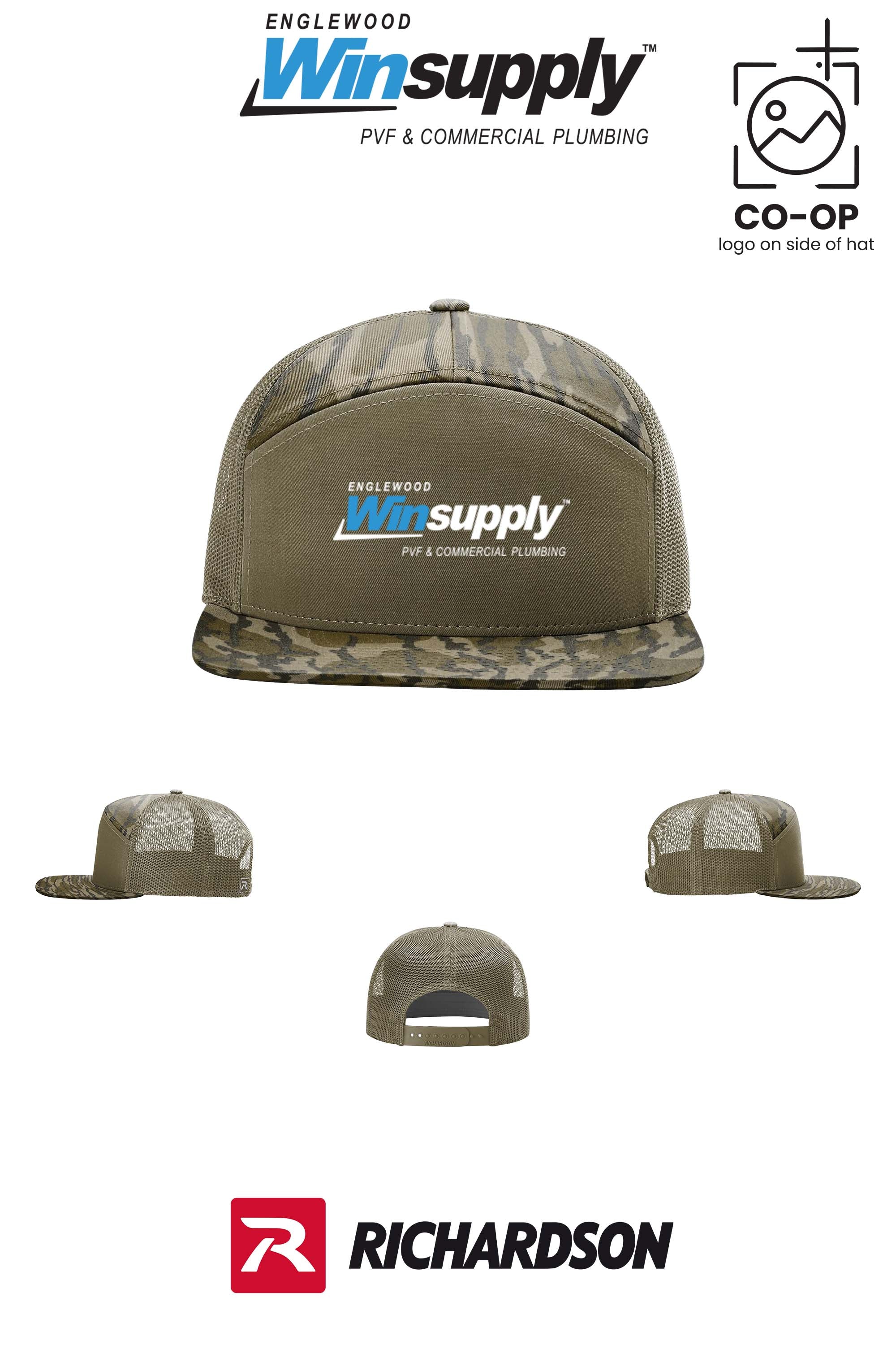 Richardson 168P Printed Seven-Panel Trucker- Englewood Winsupply