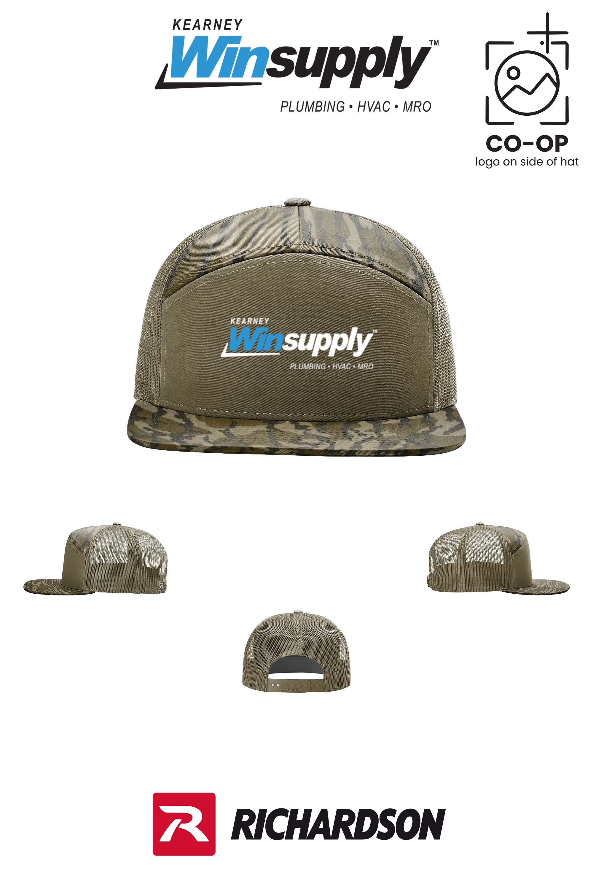 Richardson 168P Printed Seven-Panel Trucker- Kearney Winsupply