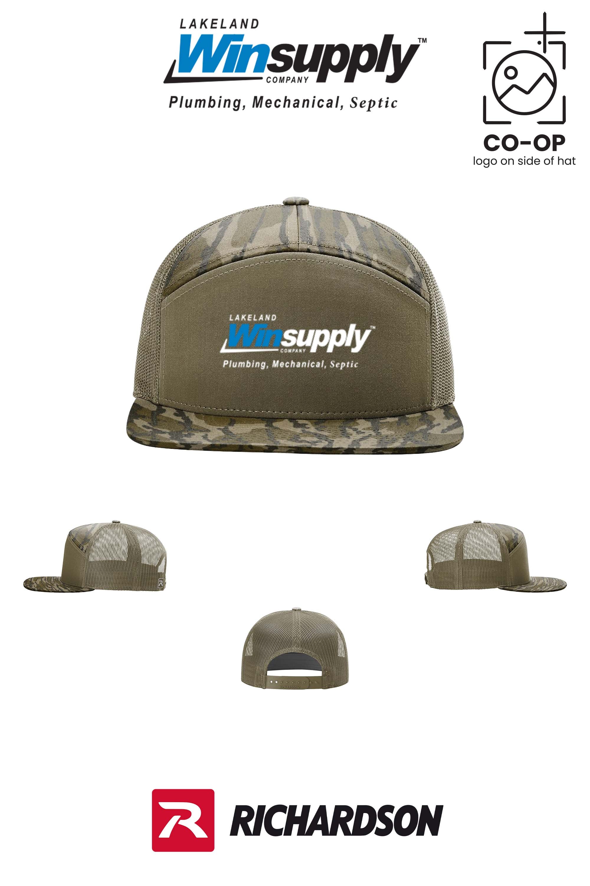 Richardson 168P Printed Seven-Panel Trucker- Lakeland Winsupply