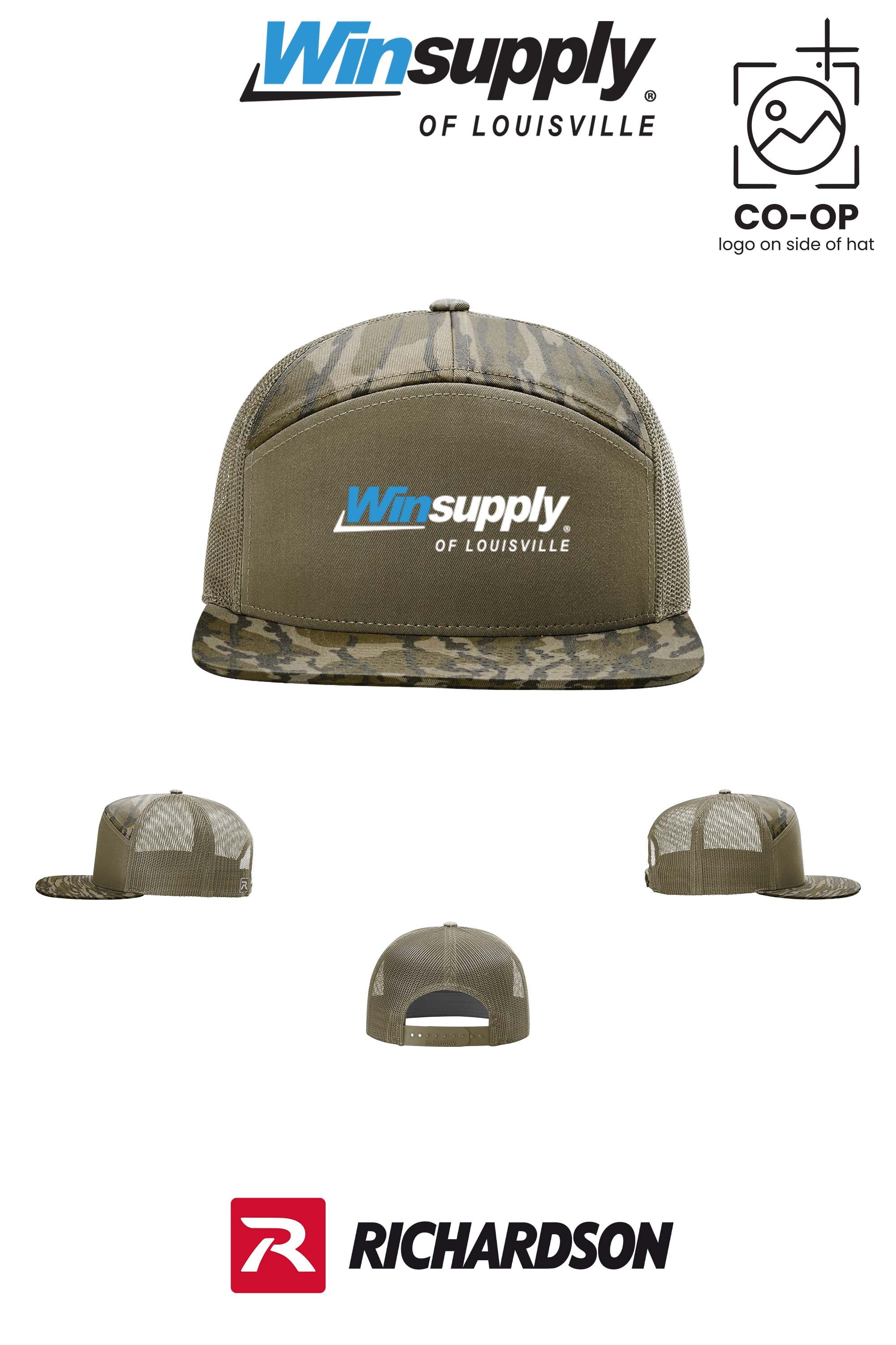 Richardson 168P Printed Seven-Panel Trucker- Winsupply of Louisville KY