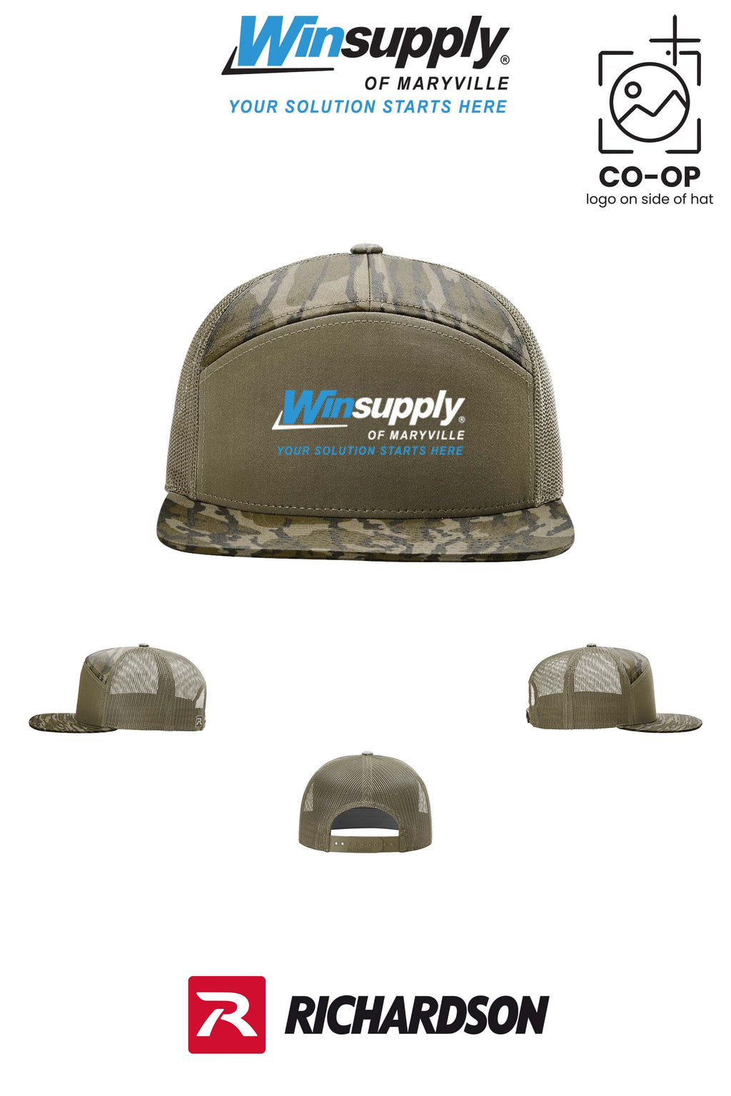 Richardson 168P Printed Seven-Panel Trucker- Winsupply of Maryville