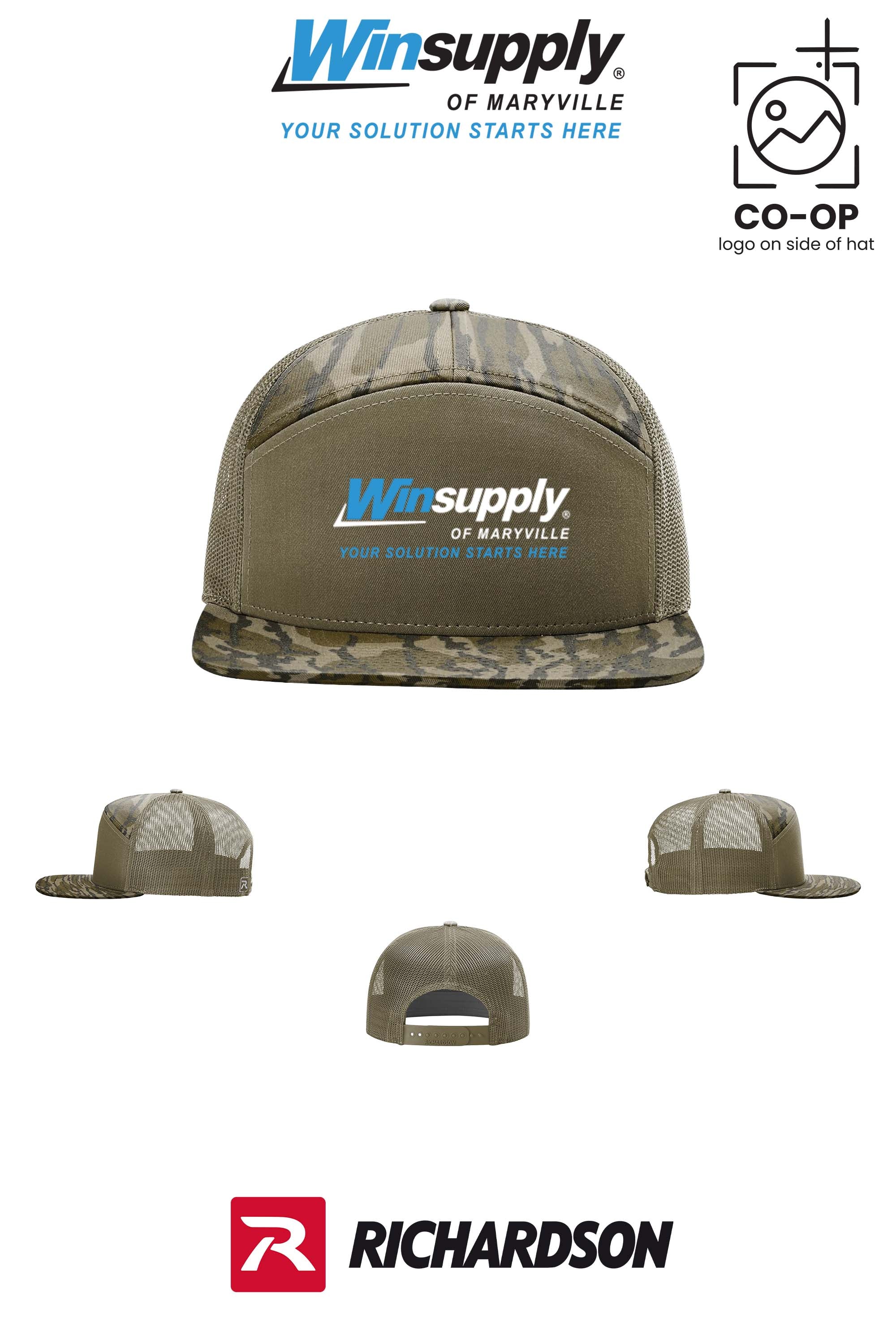 Richardson 168P Printed Seven-Panel Trucker- Winsupply of Maryville