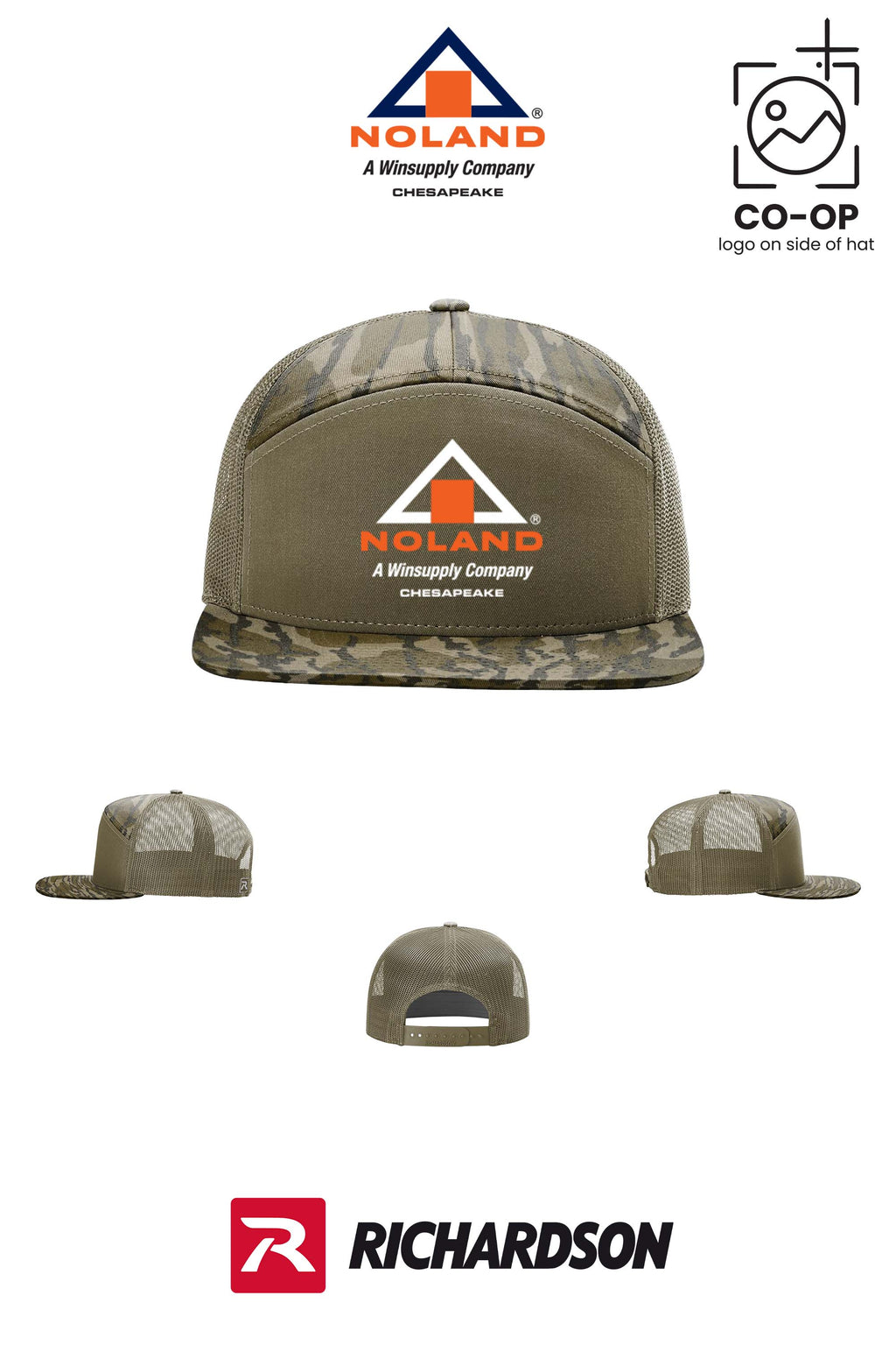 Richardson 168P Printed Seven-Panel Trucker- Noland Company Chesapeake