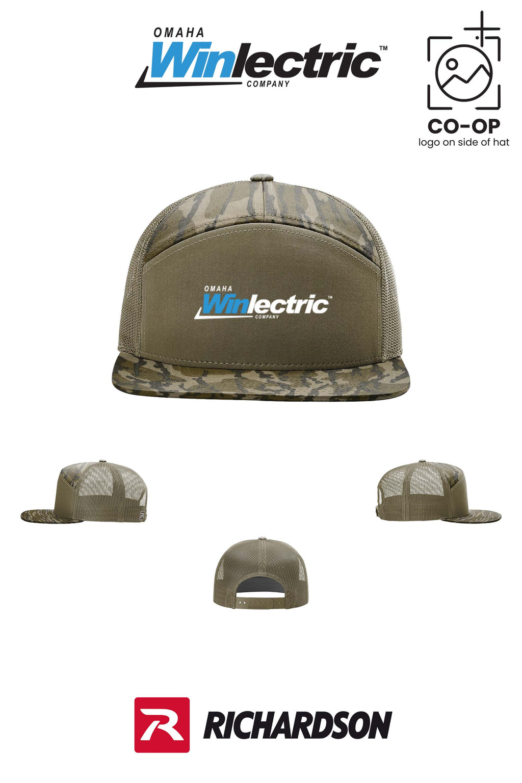 Richardson 168P Printed Seven-Panel Trucker- Omaha Winlectric
