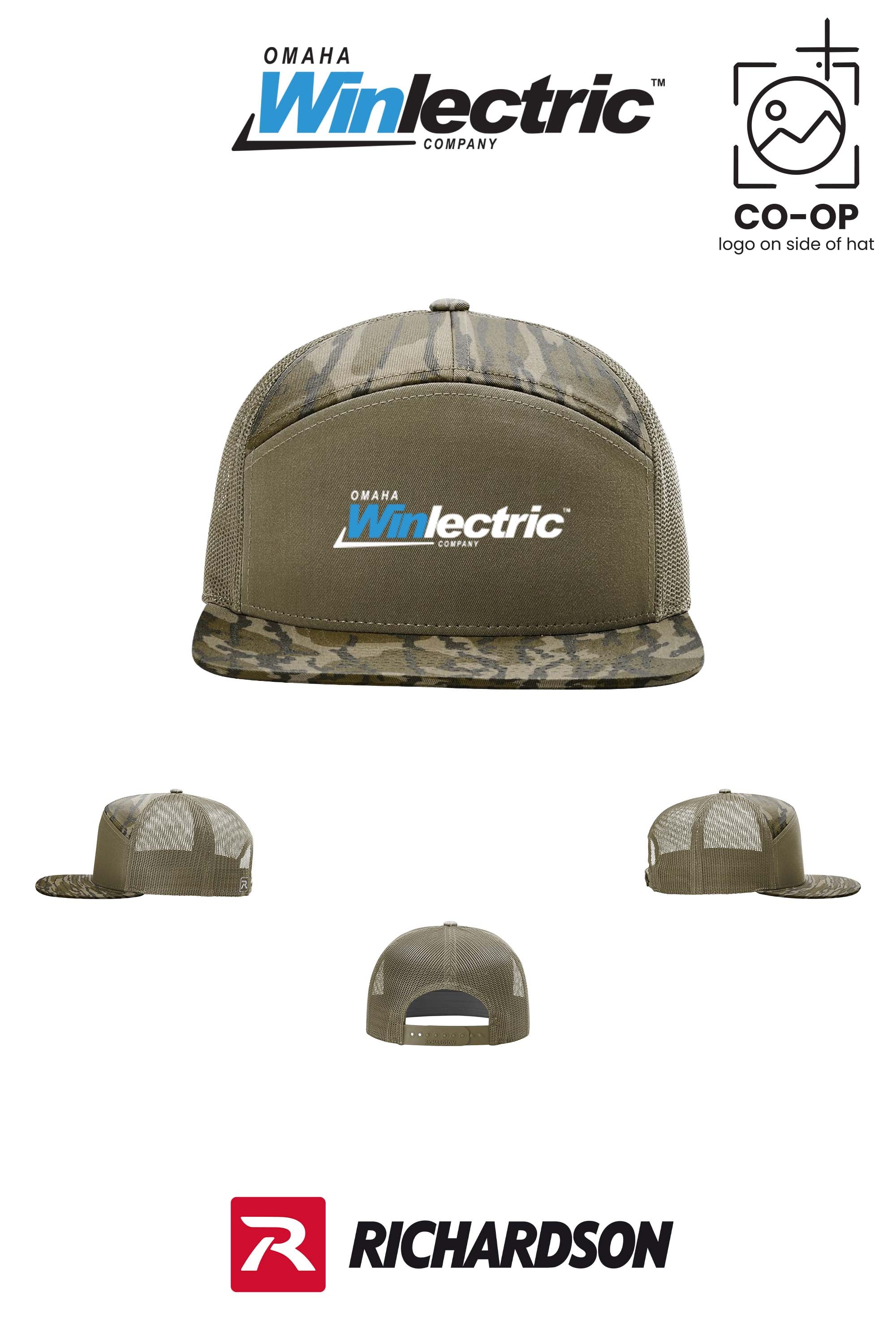 Richardson 168P Printed Seven-Panel Trucker- Omaha Winlectric