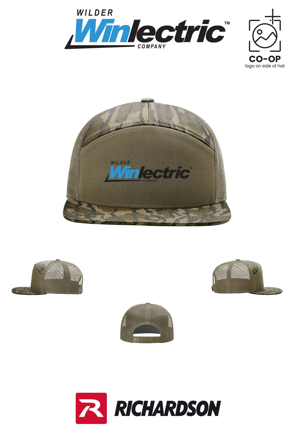 Richardson 168P Printed Seven-Panel Trucker- Wilder Winlectric