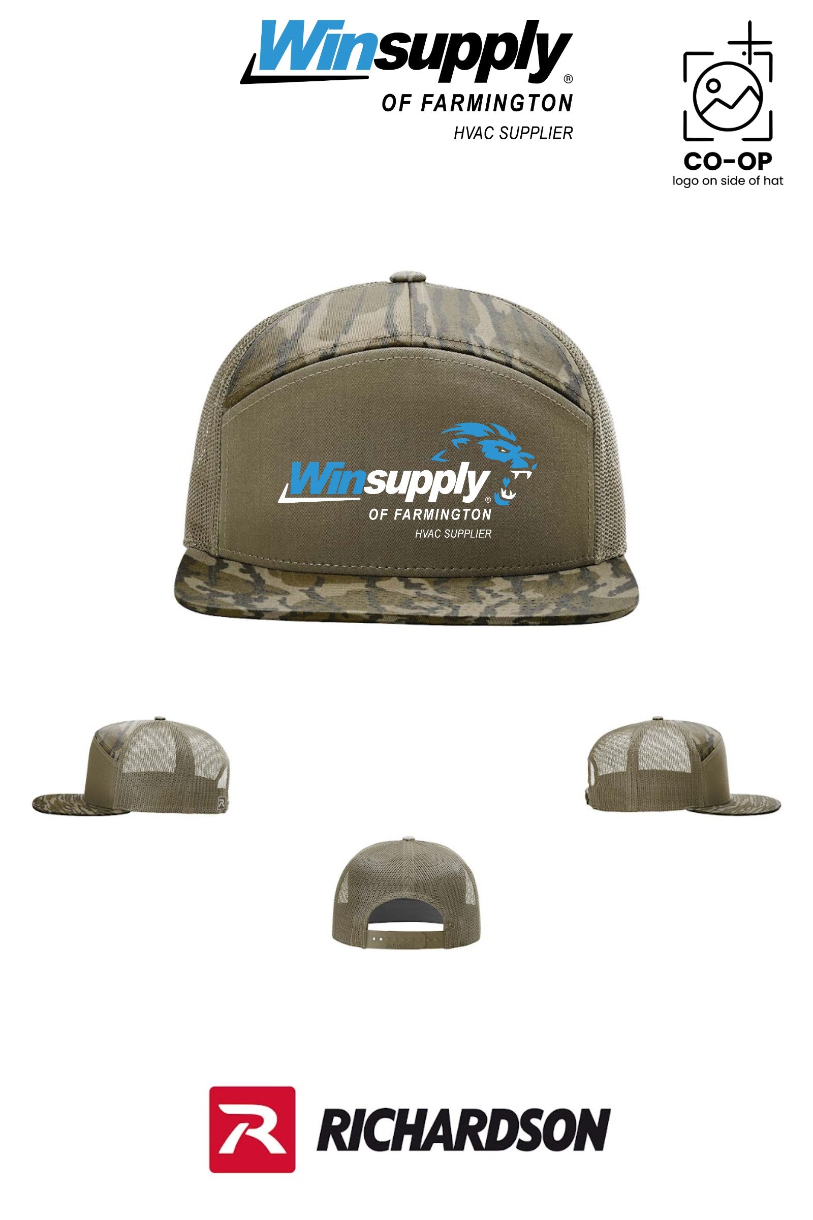 Richardson 168P Printed Seven-Panel Trucker- Winsupply of Farmington