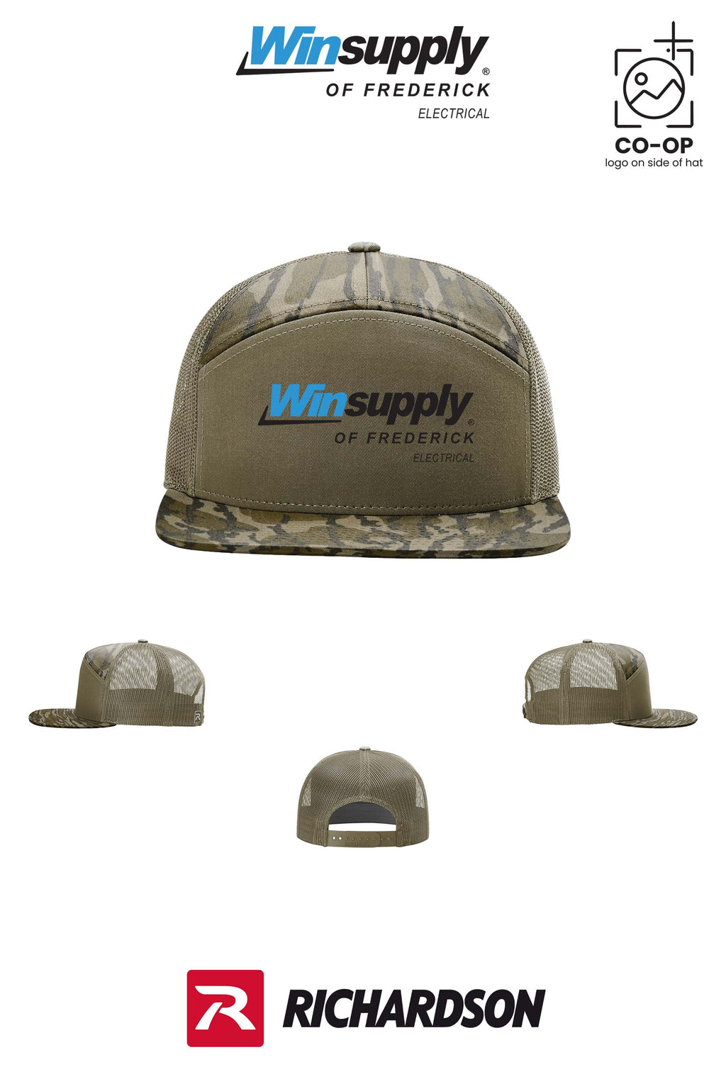 Richardson 168P Printed Seven-Panel Trucker- Winsupply of Frederick