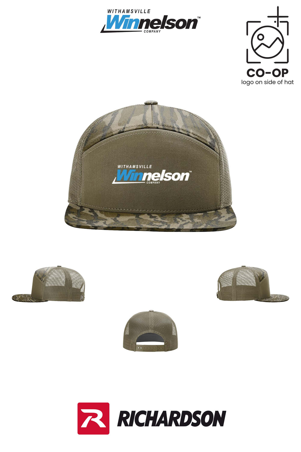 Richardson 168P Printed Seven-Panel Trucker- Withamsville Winnelson