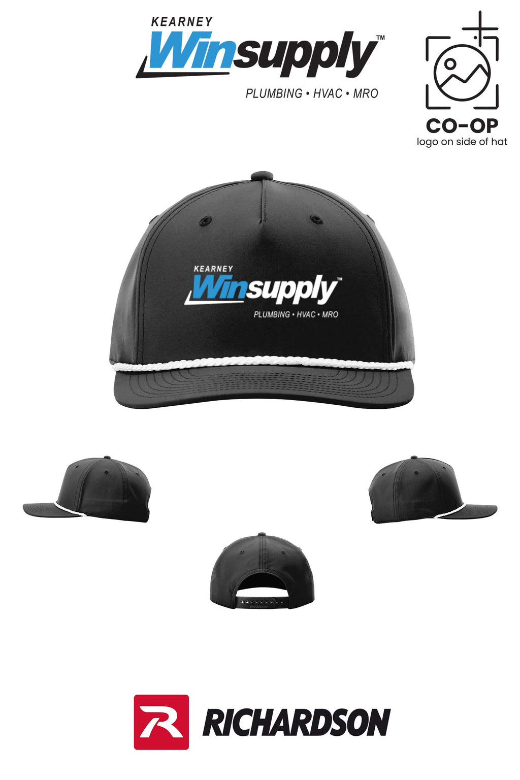 Richardson 258 Five-Panel Classic Rope Cap - Kearney Winsupply