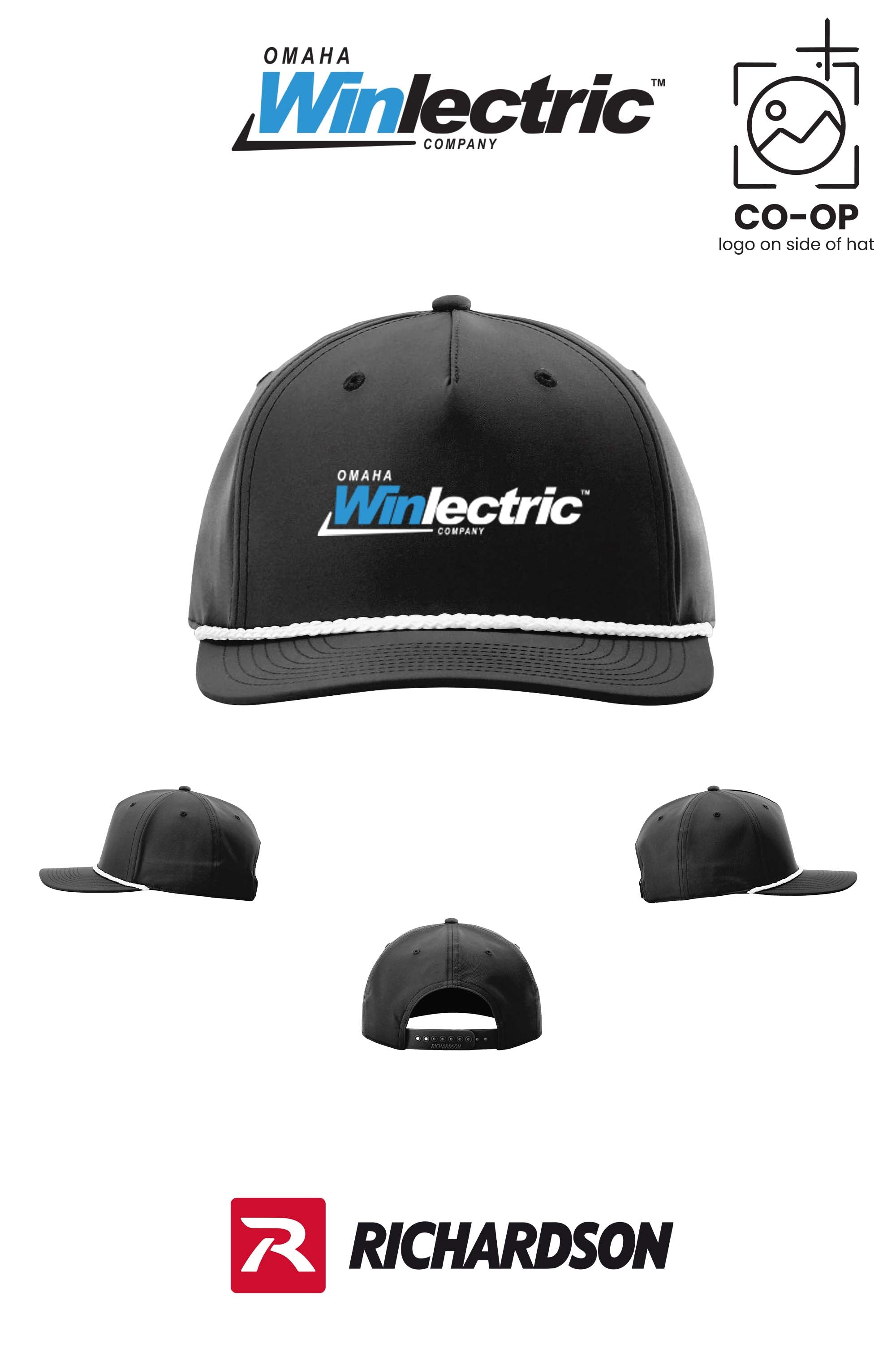 Richardson 258 Five-Panel Classic Rope Cap - Omaha Winlectric
