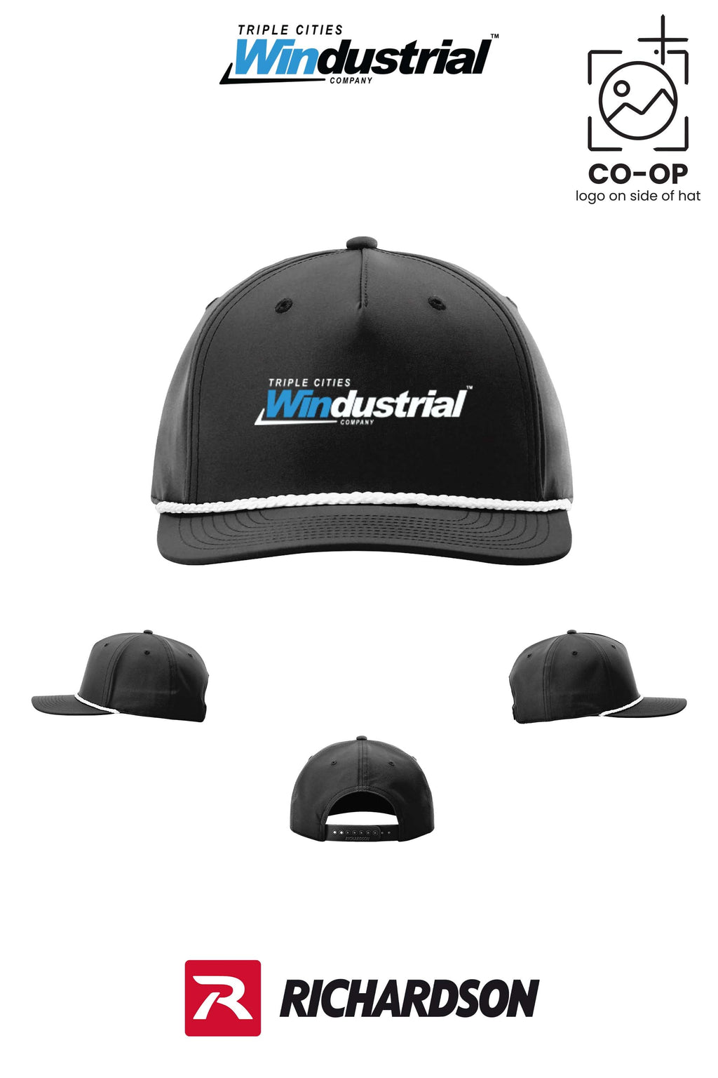 Richardson 258 Five-Panel Classic Rope Cap - Windustrial Triple Cities