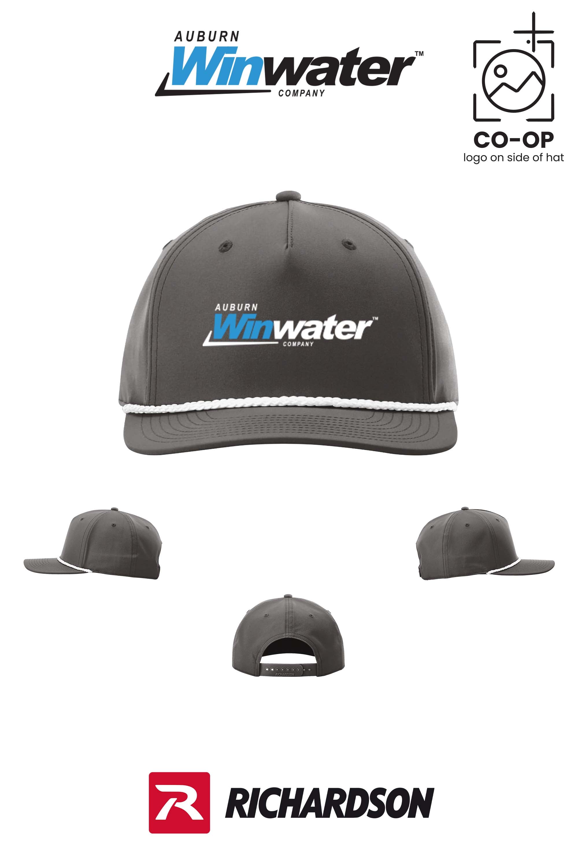 Richardson 258 Five-Panel Classic Rope Cap - Auburn Winwater