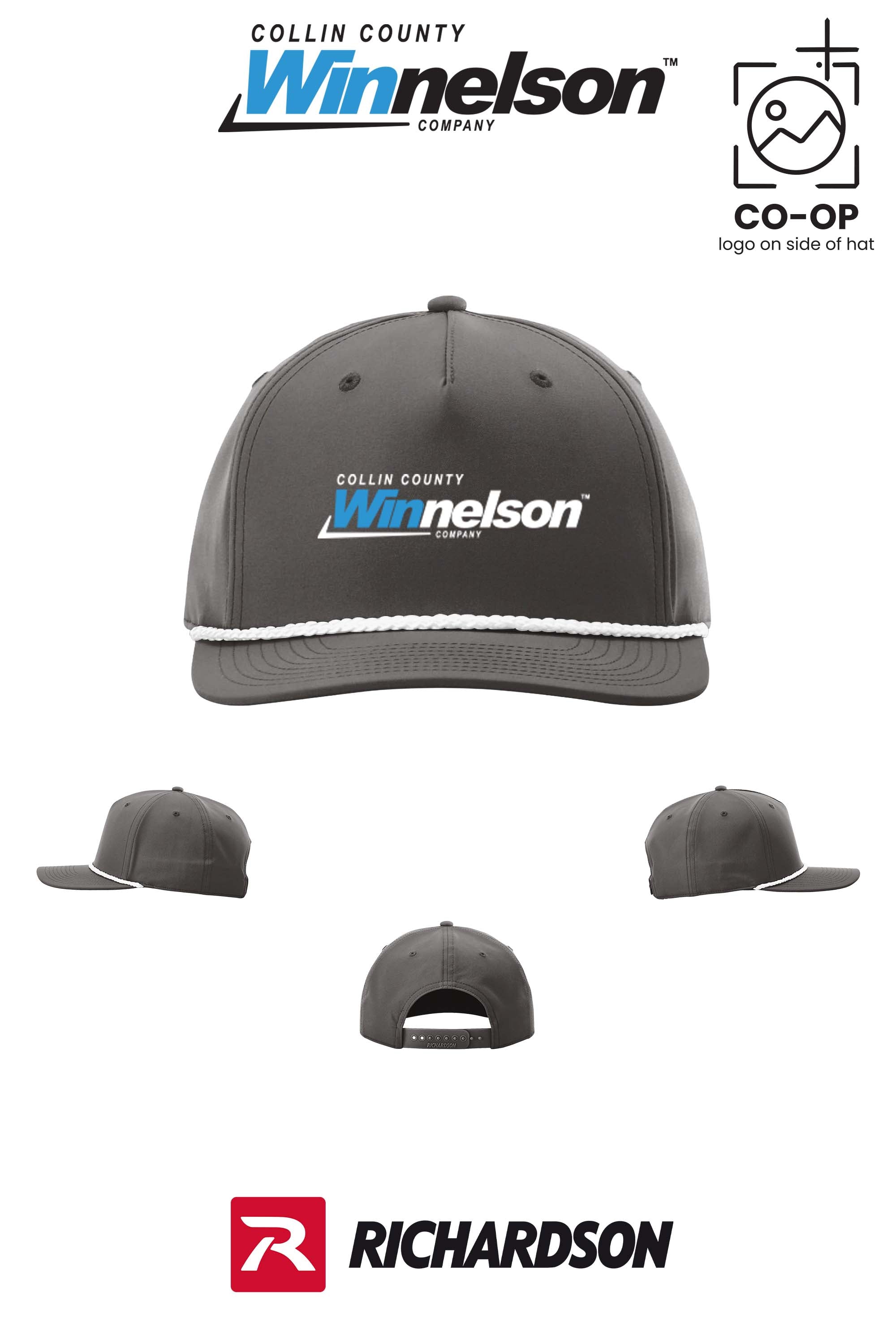 Richardson 258 Five-Panel Classic Rope Cap - Collin County Winnelson