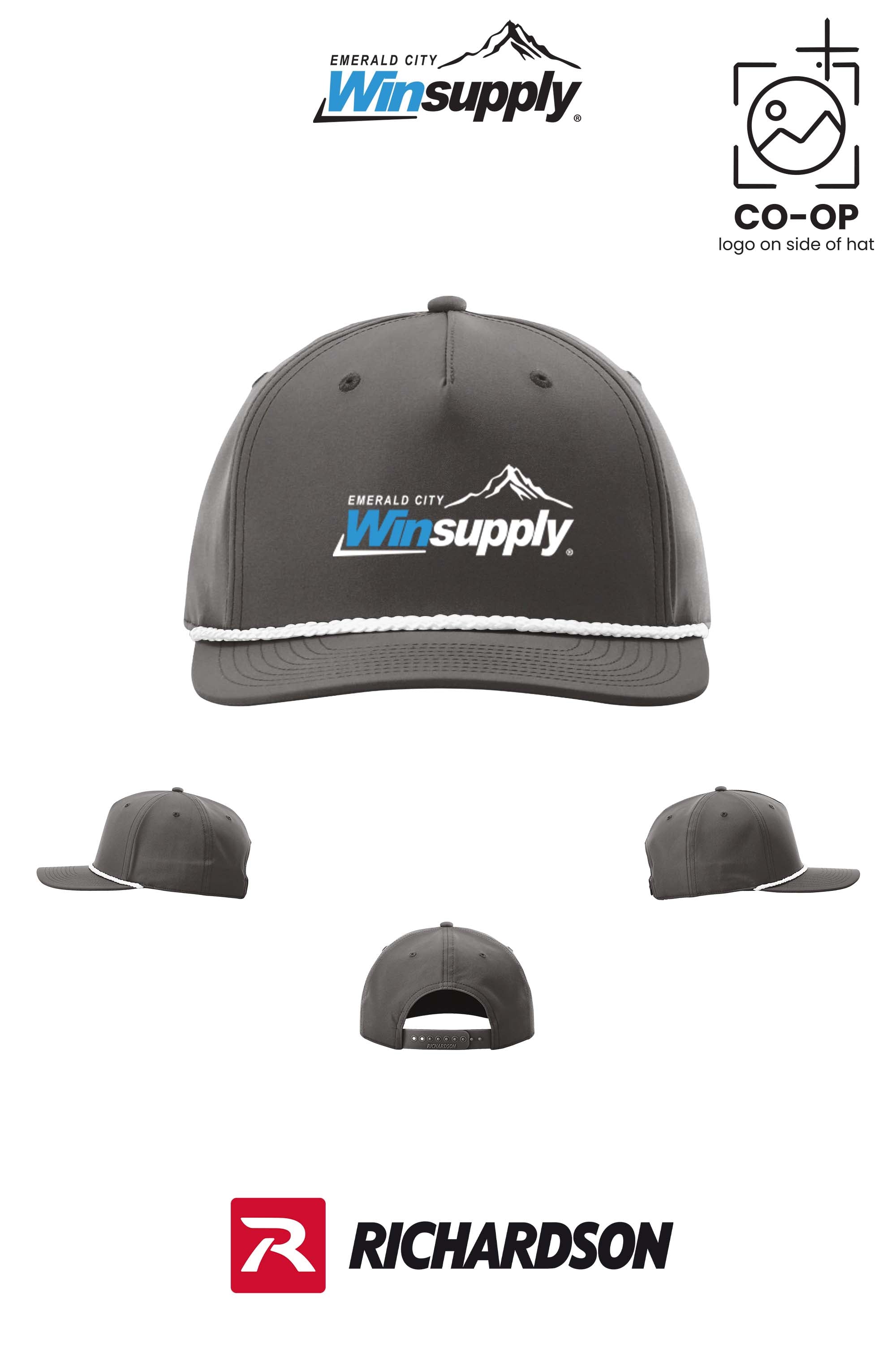 Richardson 258 Five-Panel Classic Rope Cap - Winsupply Emerald City