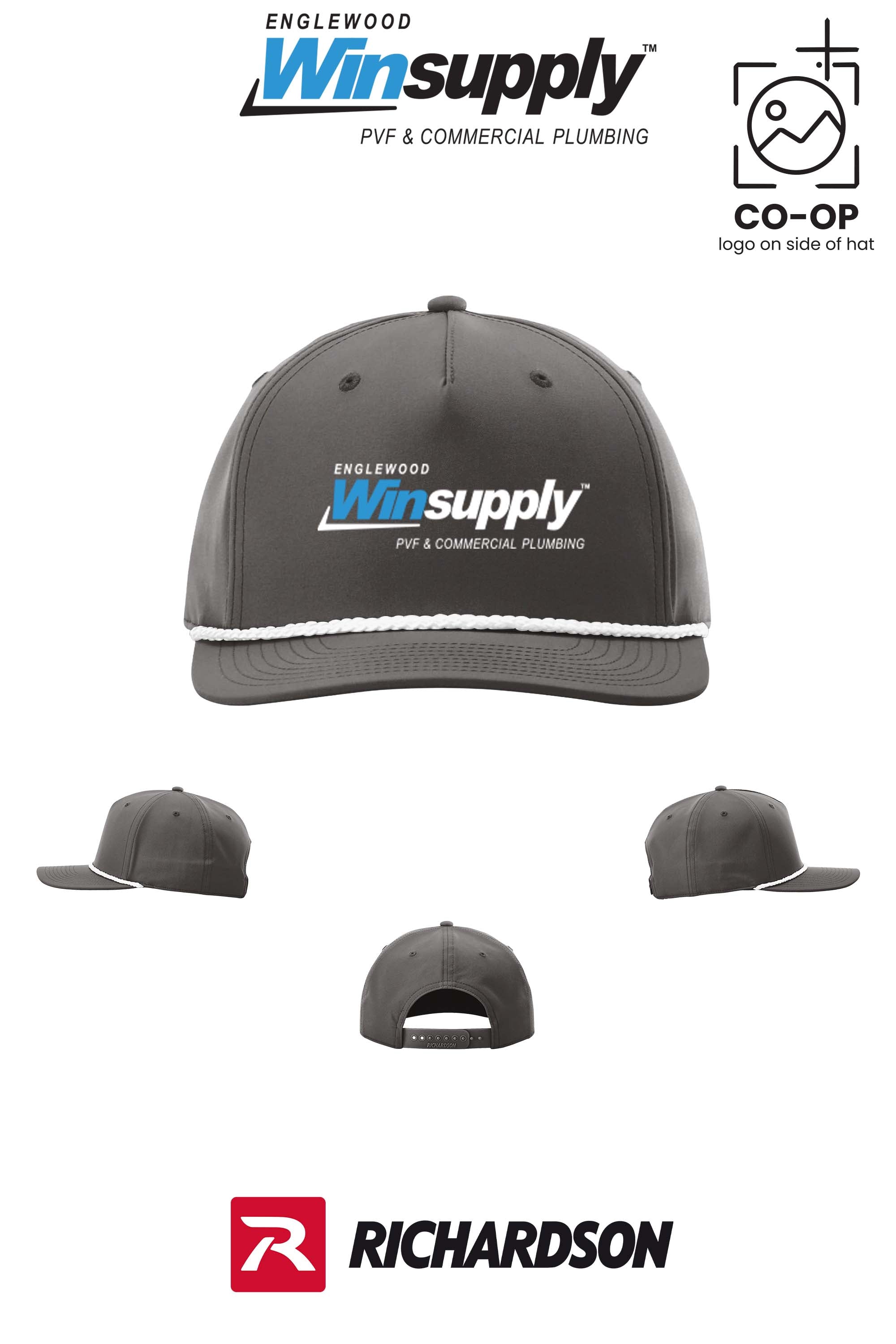 Richardson 258 Five-Panel Classic Rope Cap - Englewood Winsupply