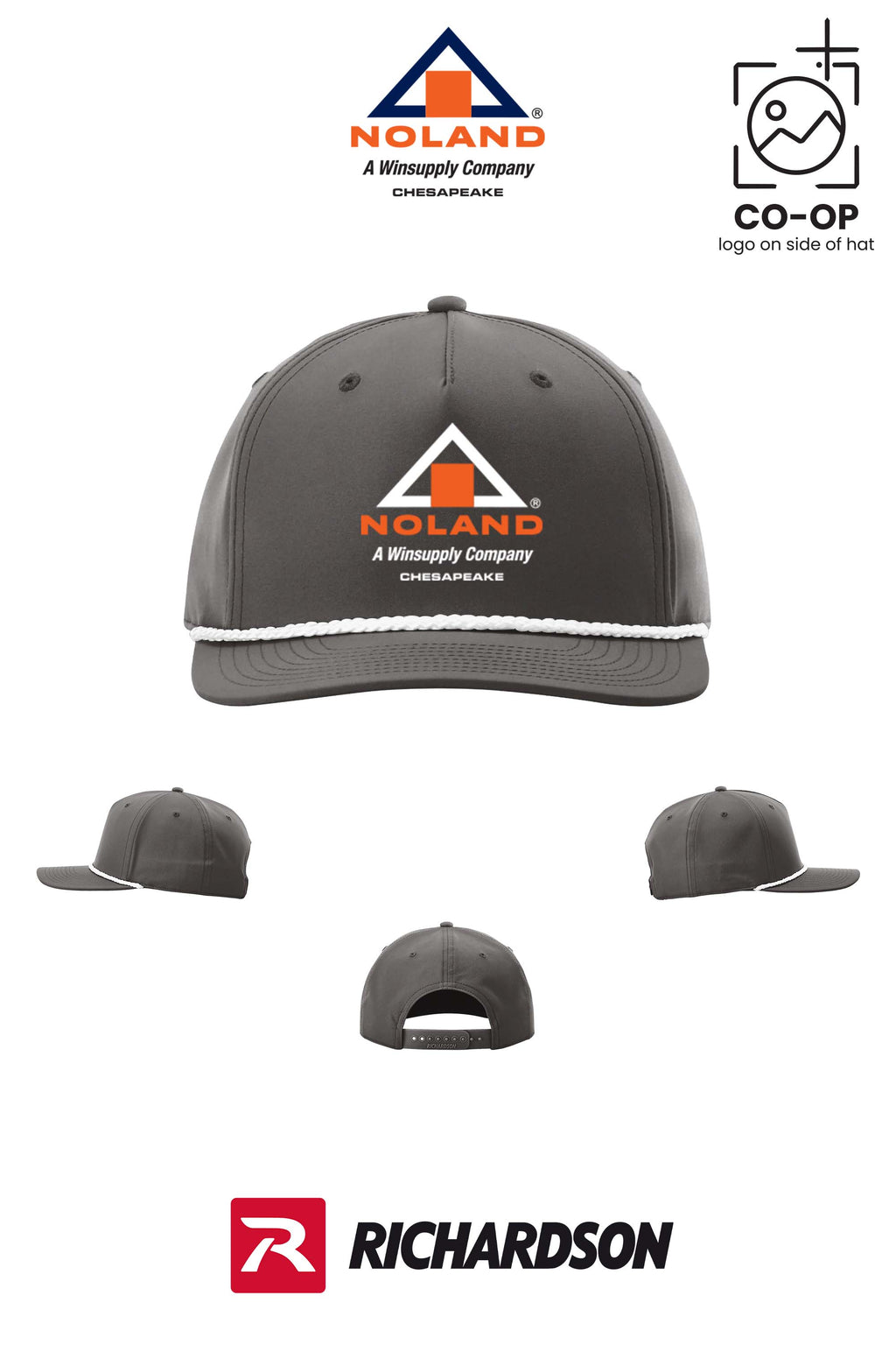 Richardson 258 Five-Panel Classic Rope Cap - Noland Company Chesapeake