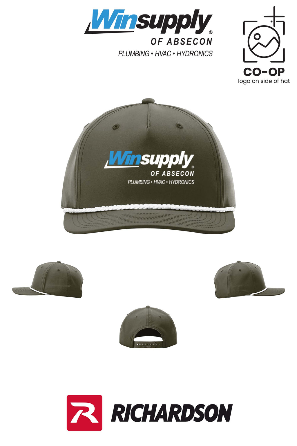 Richardson 258 Five-Panel Classic Rope Cap - Winsupply of Absecon