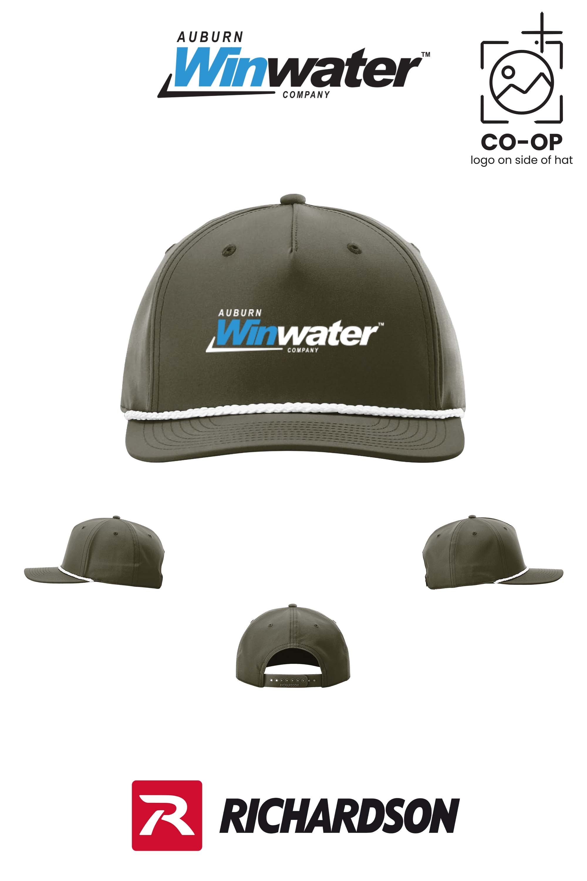 Richardson 258 Five-Panel Classic Rope Cap - Auburn Winwater