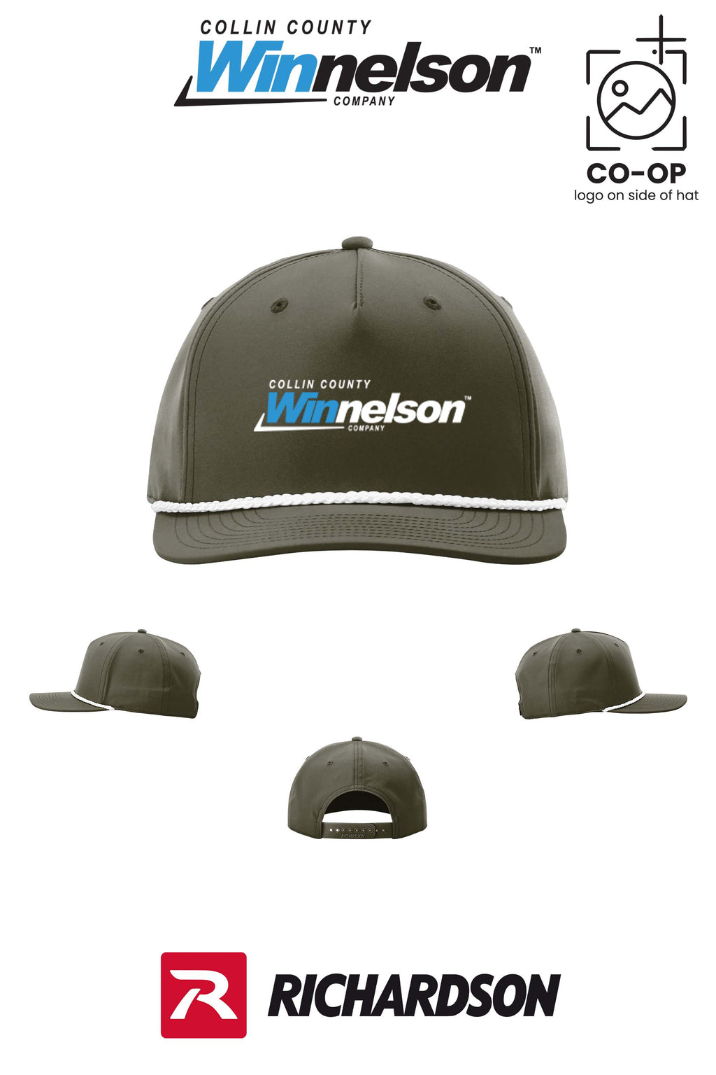 Richardson 258 Five-Panel Classic Rope Cap - Collin County Winnelson
