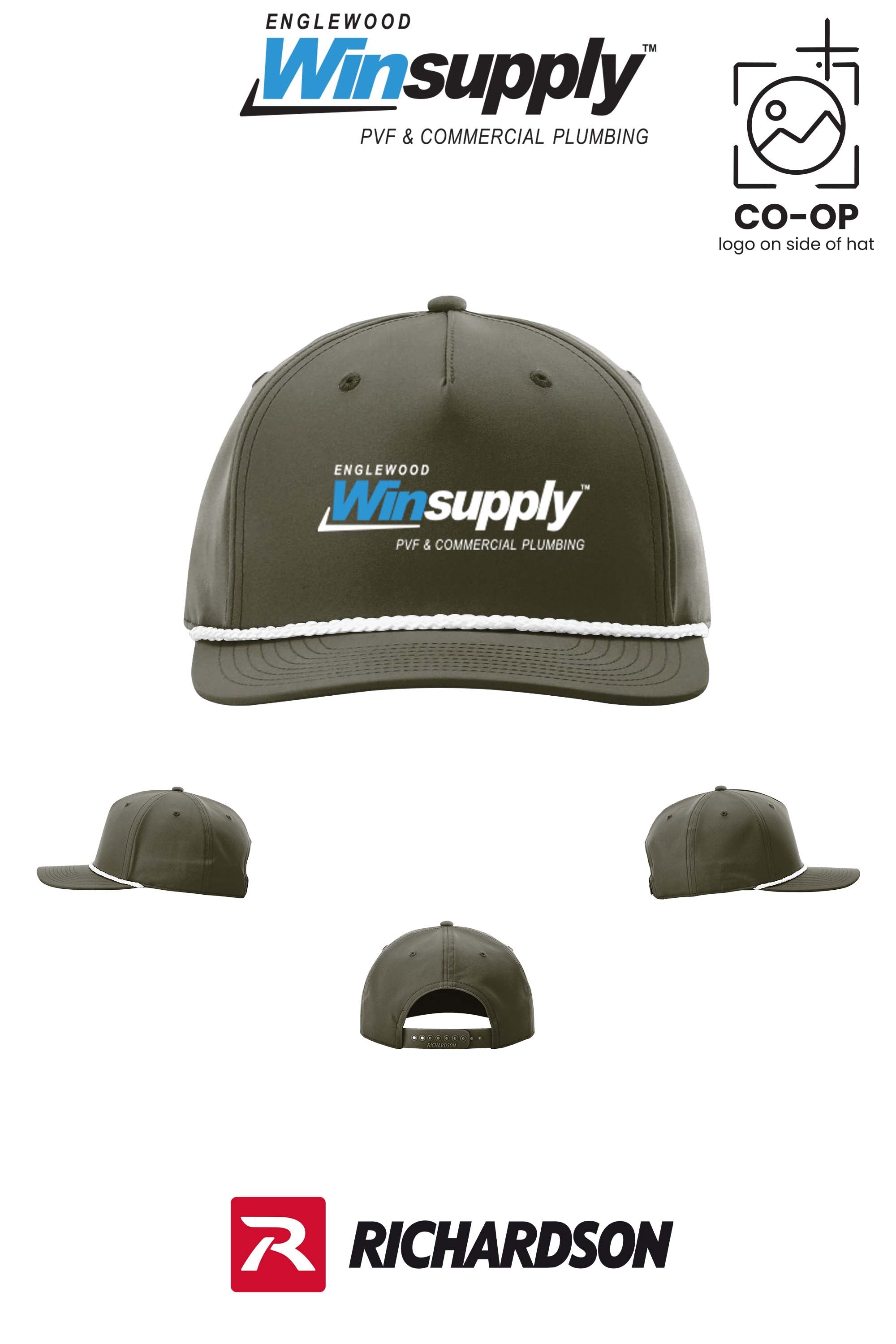 Richardson 258 Five-Panel Classic Rope Cap - Englewood Winsupply