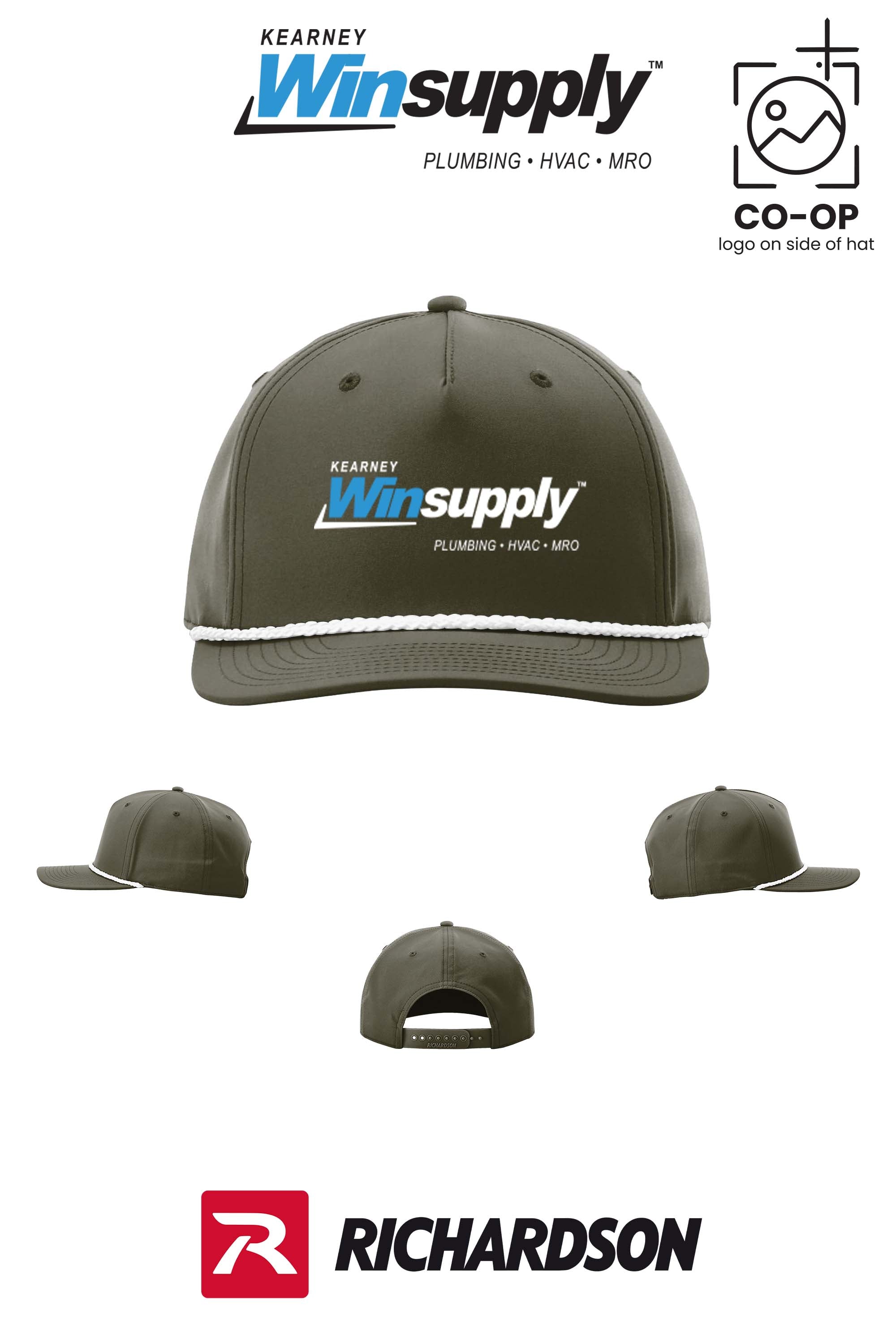Richardson 258 Five-Panel Classic Rope Cap - Kearney Winsupply