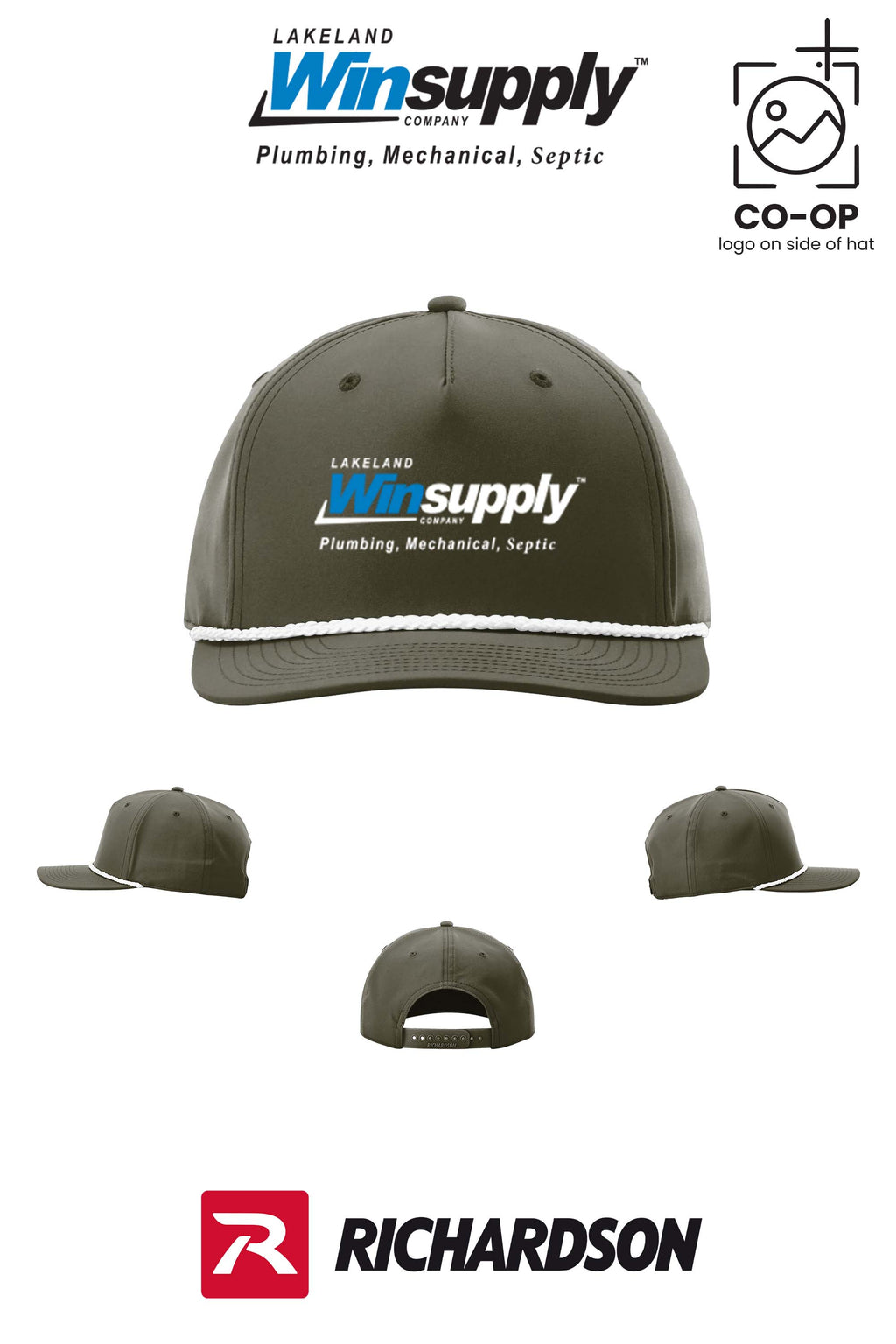 Richardson 258 Five-Panel Classic Rope Cap - Lakeland Winsupply