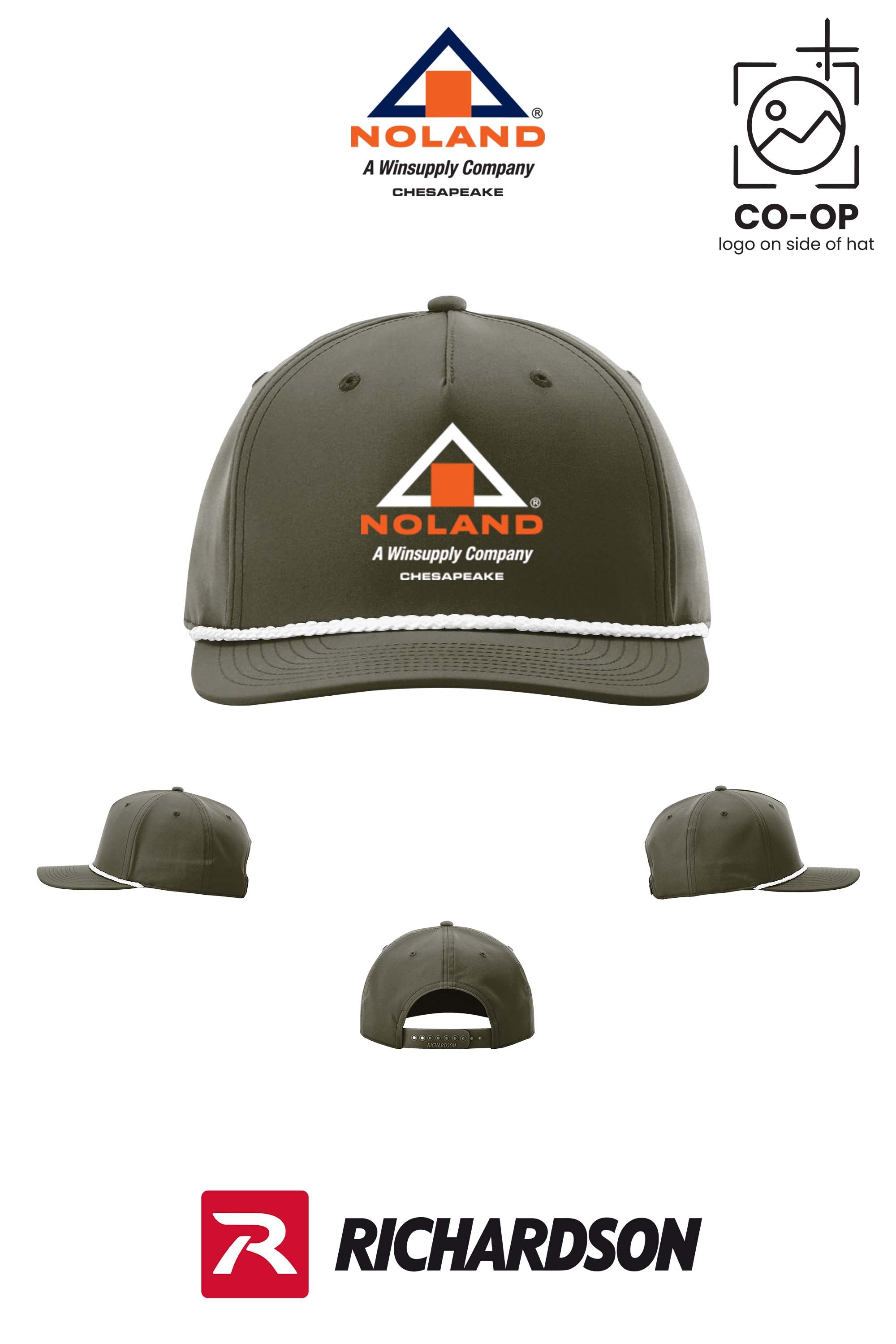 Richardson 258 Five-Panel Classic Rope Cap - Noland Company Chesapeake