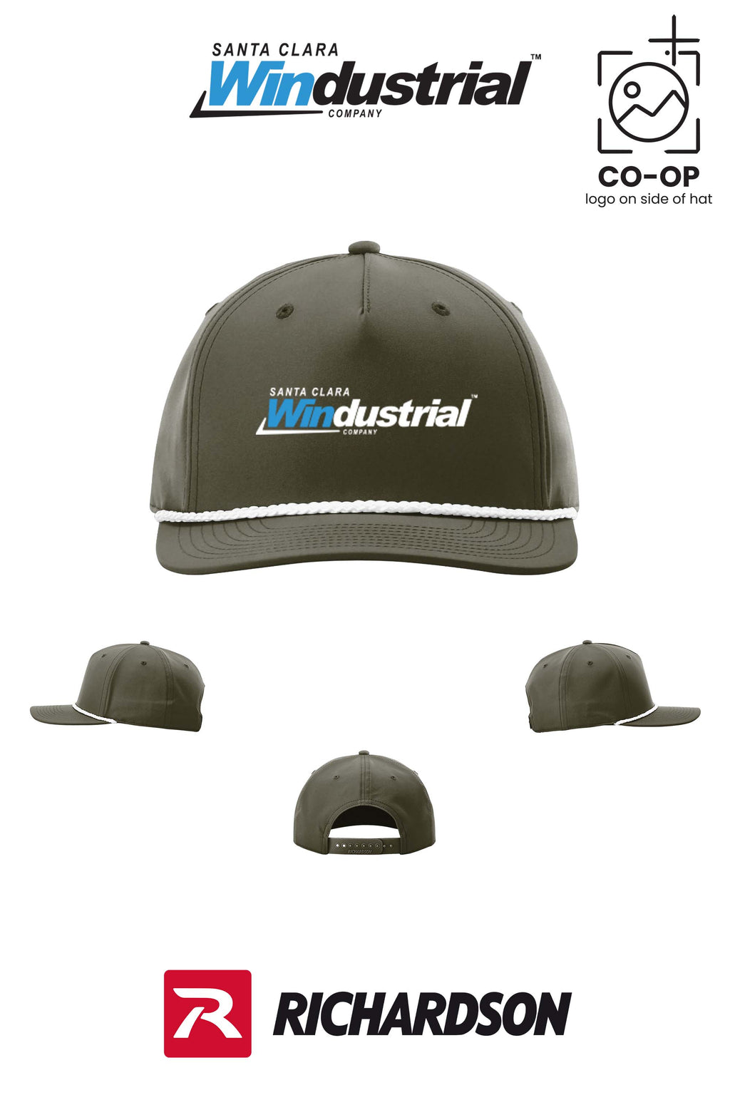 Richardson 258 Five-Panel Classic Rope Cap - Santa Clara Windustrial