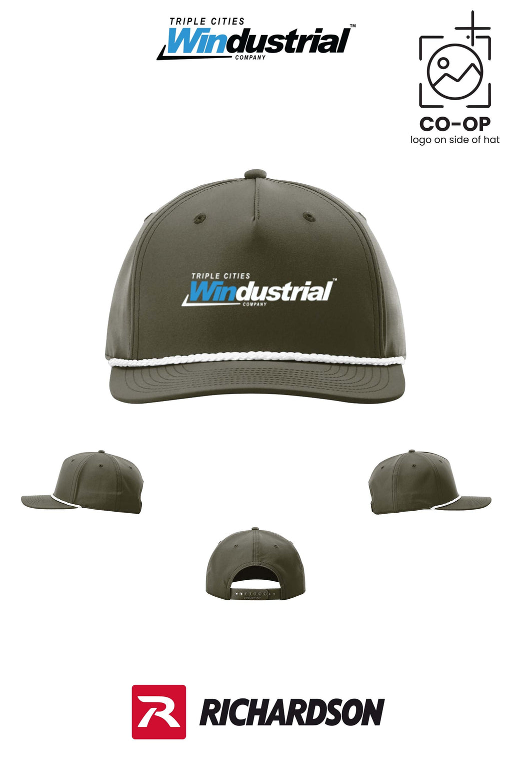 Richardson 258 Five-Panel Classic Rope Cap - Windustrial Triple Cities