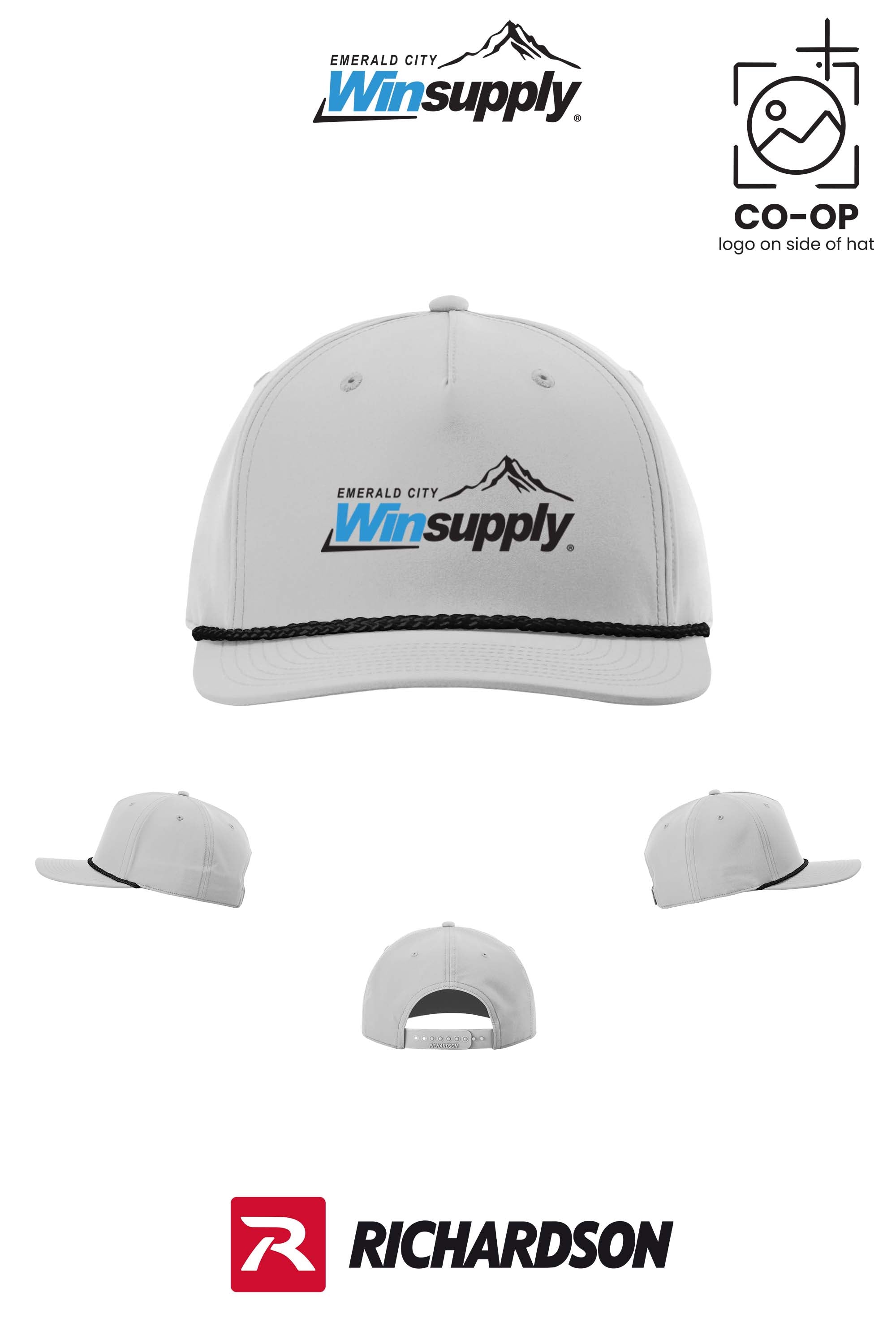 Richardson 258 Five-Panel Classic Rope Cap - Winsupply Emerald City
