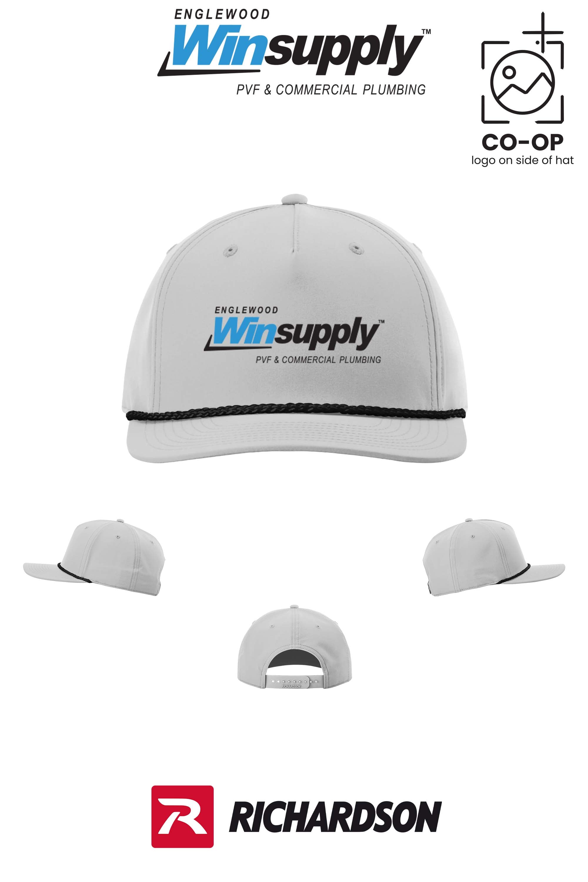 Richardson 258 Five-Panel Classic Rope Cap - Englewood Winsupply